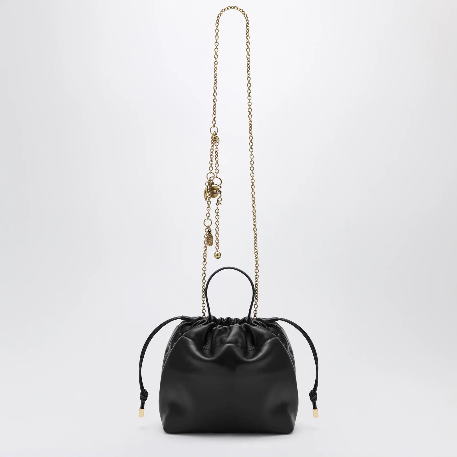 Chloé Small Icons shoulder bag with chain in lambskin black