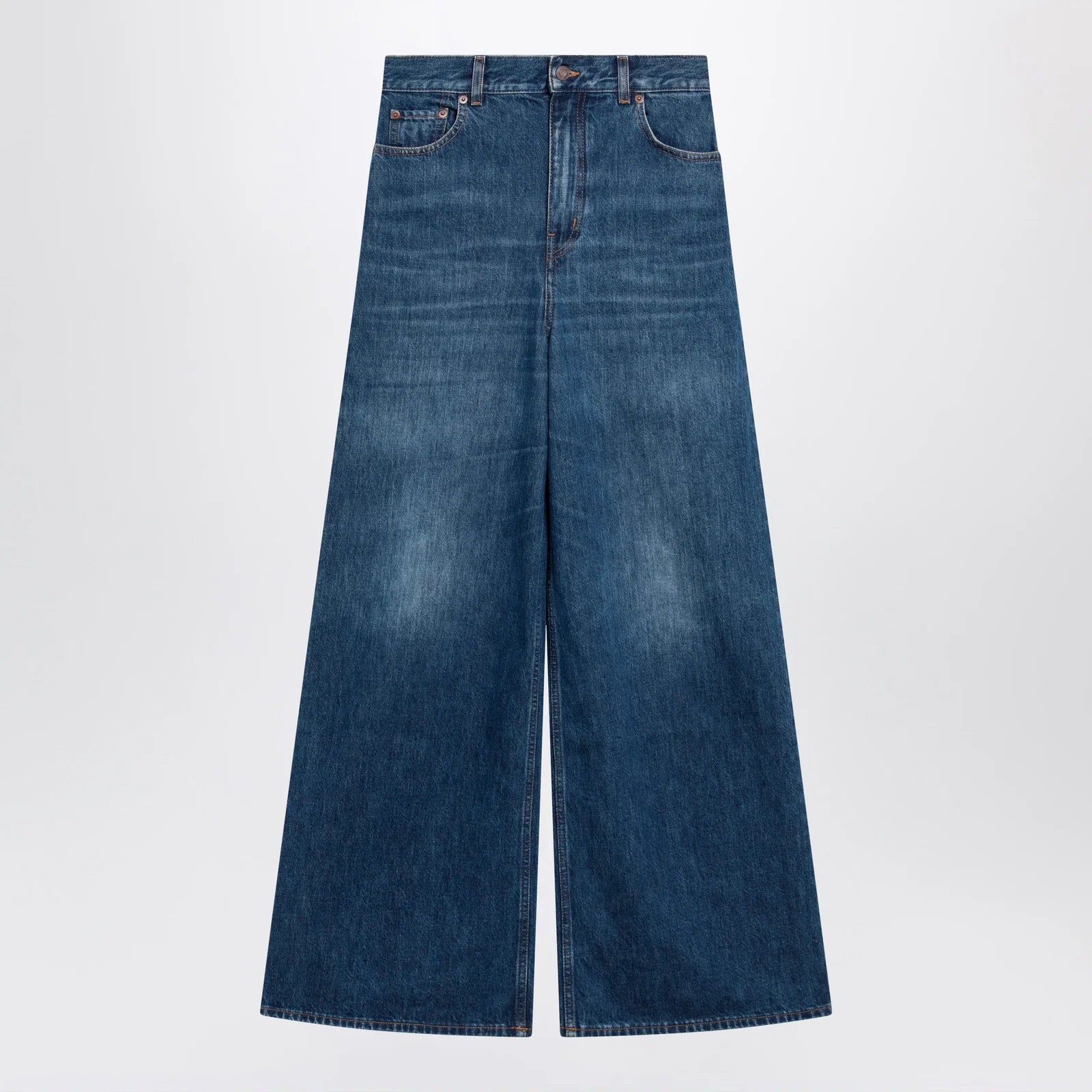 Chloé flared jeans in washed midnight blue denim
