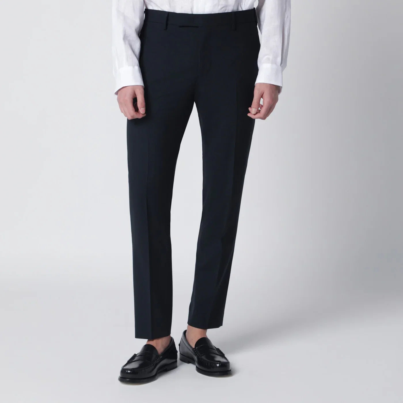 PT Torino Navy blue wool-blend trousers