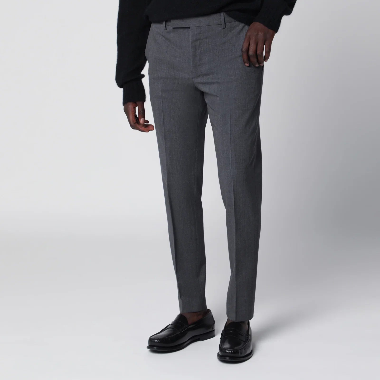 PT Torino Dieci trousers in anthracite grey wool blend