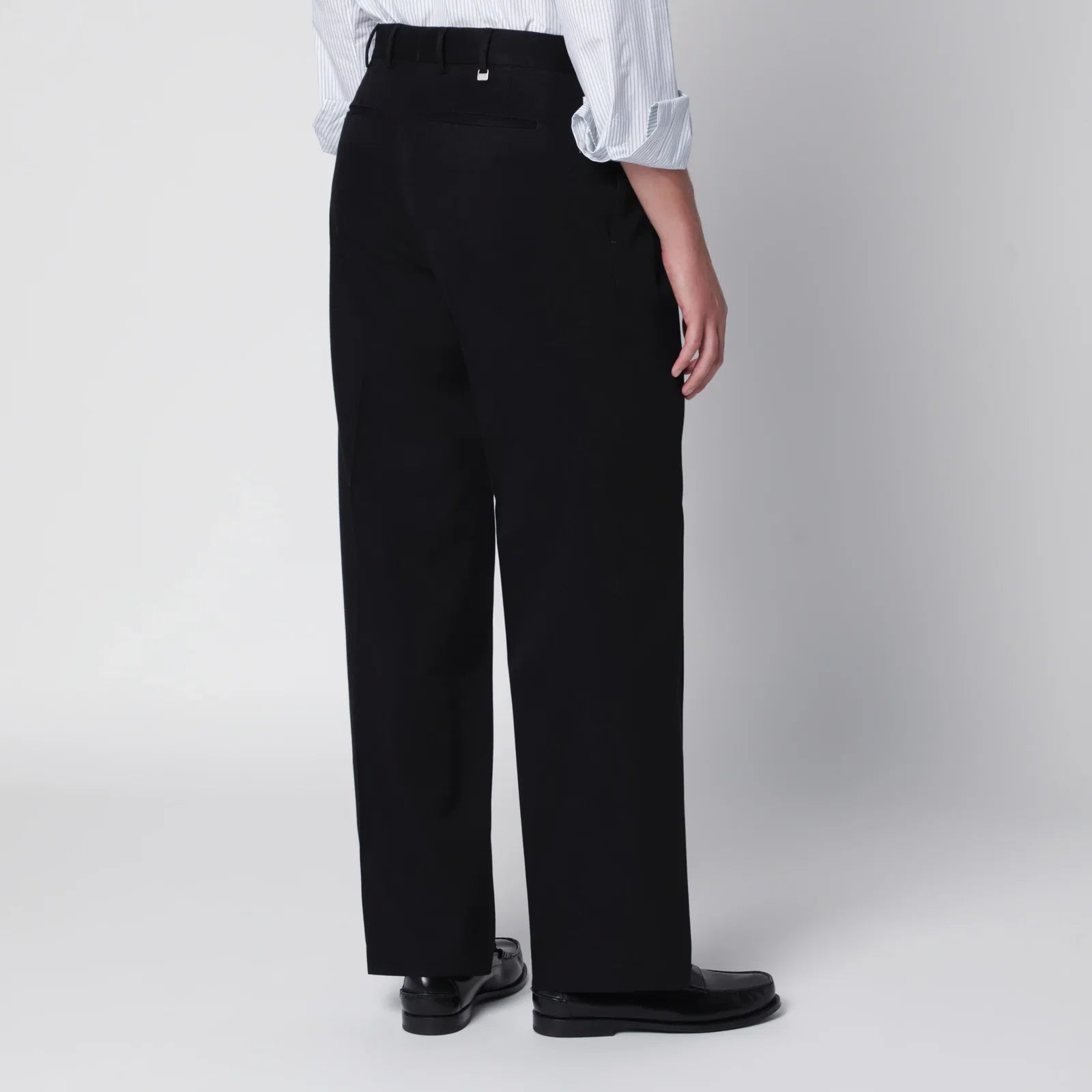 PT Torino Black Cotton Trousers