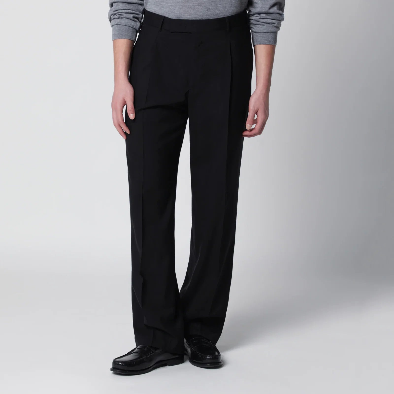 PT Torino Black wool trousers