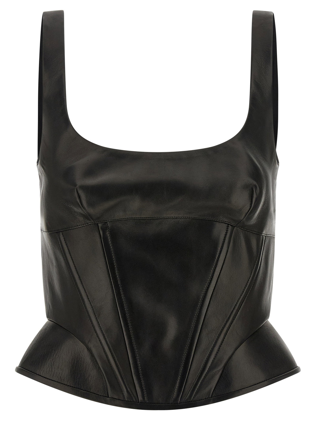 Ermanno Scervino Peplos Leather Top