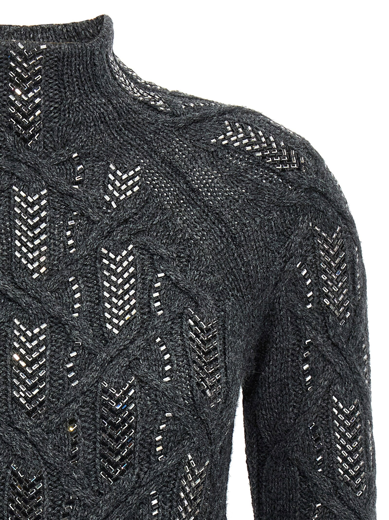 Ermanno Scervino Crystal Braid Sweater