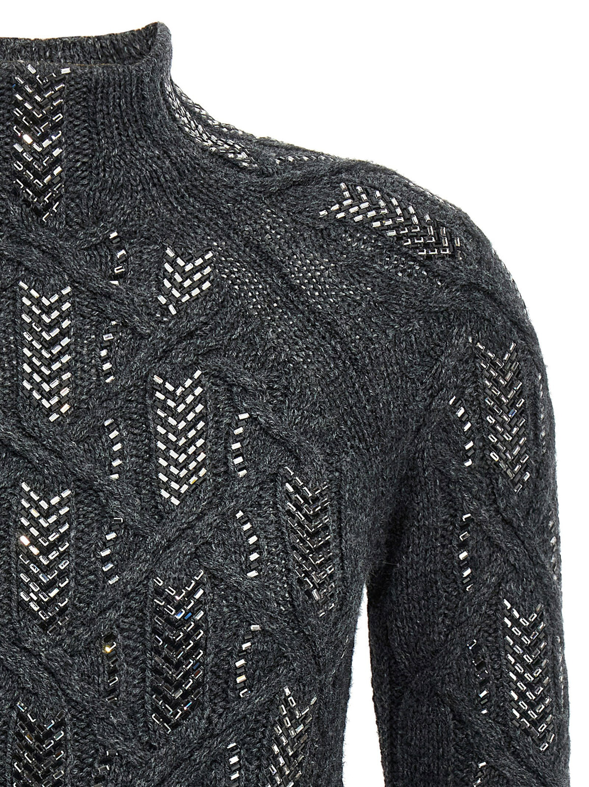 Ermanno Scervino Crystal Braid Sweater