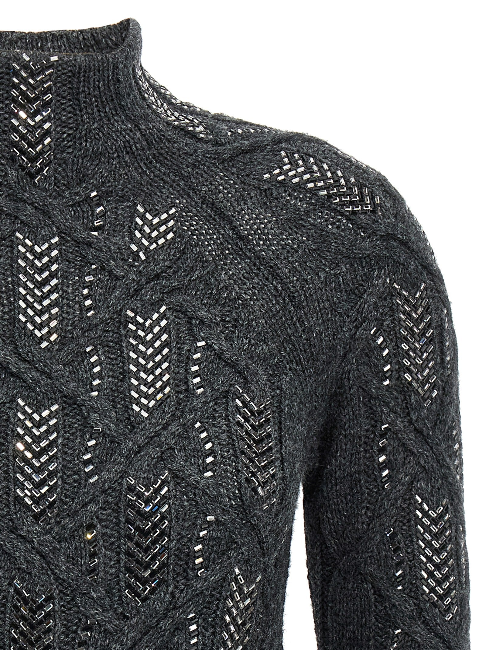 Ermanno Scervino Crystal Braid Sweater