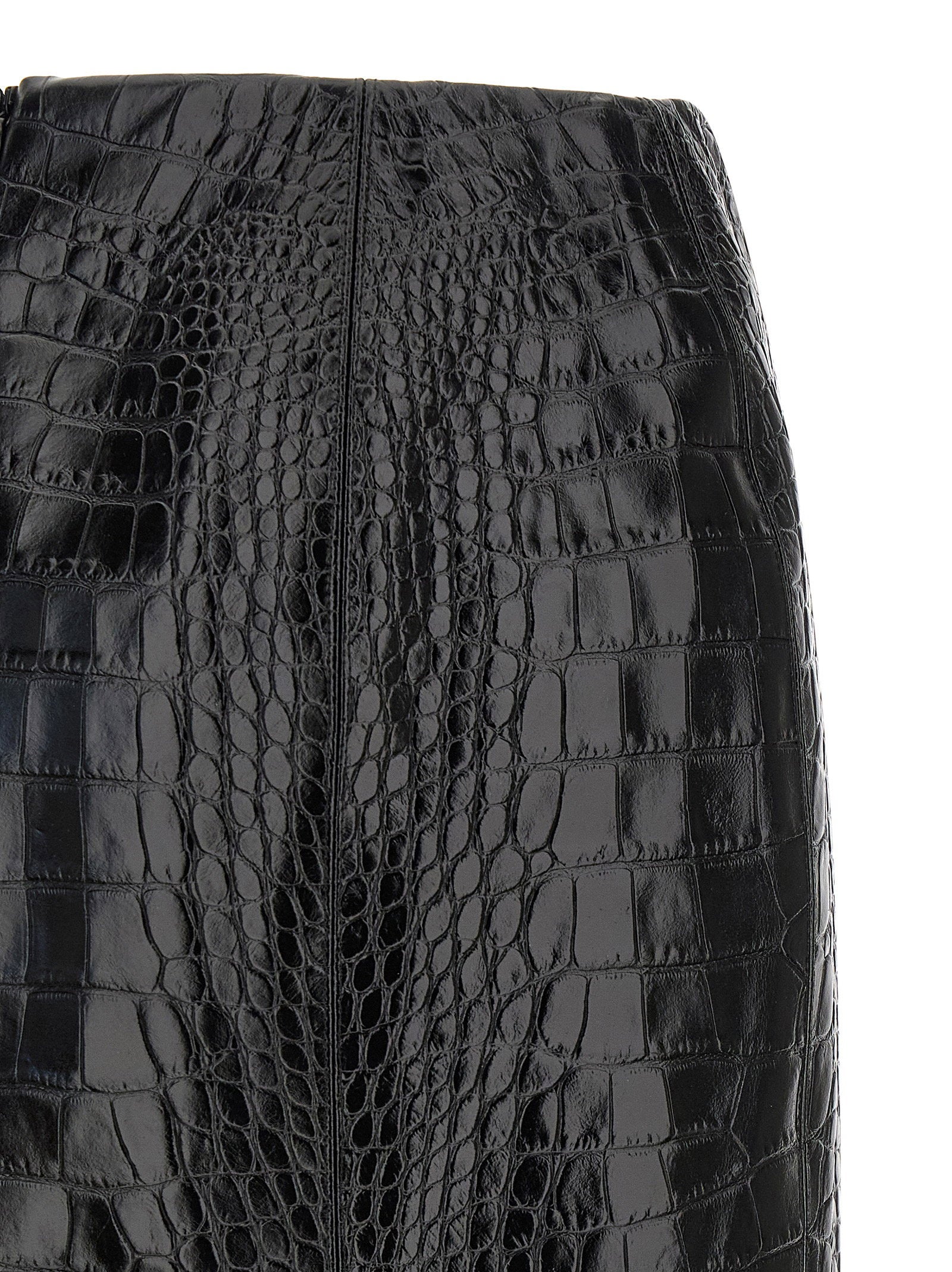 Ermanno Scervino Coconut Print Sheath Skirt With Lace