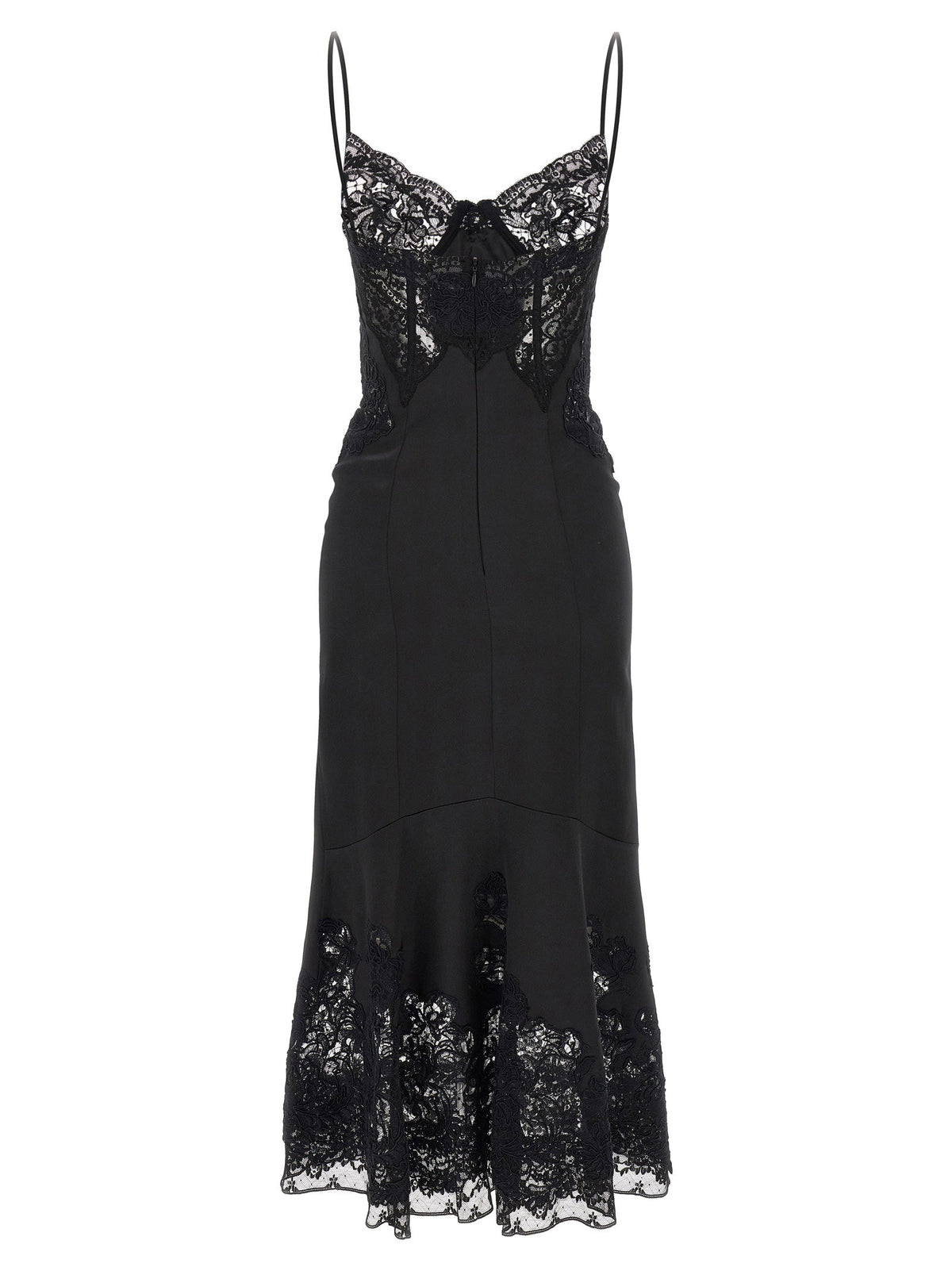 Ermanno Scervino Rebrodé Lace Lingerie Dress Black
