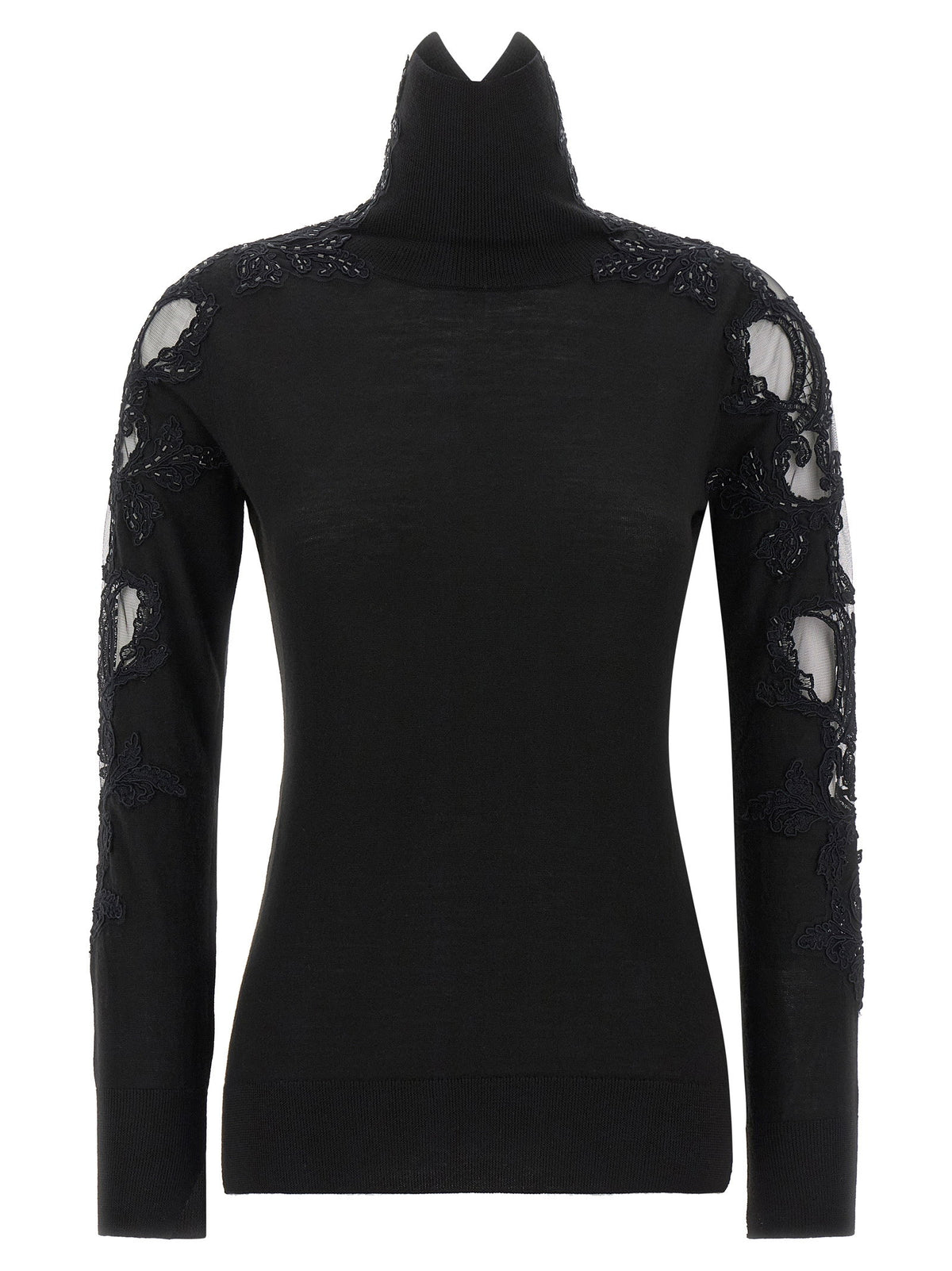 Ermanno Scervino High Neck With Lace Inserts