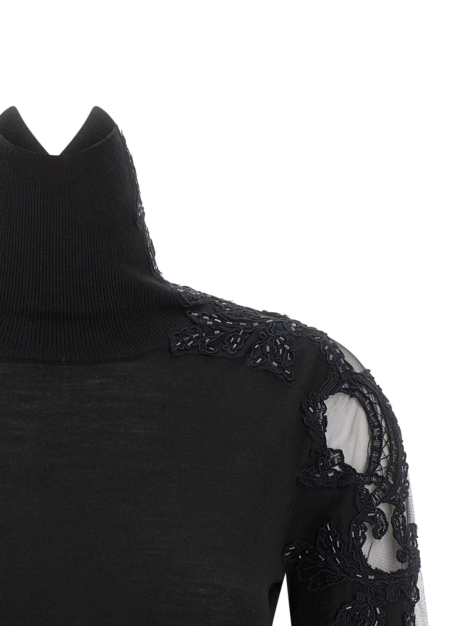 Ermanno Scervino High Neck With Lace Inserts
