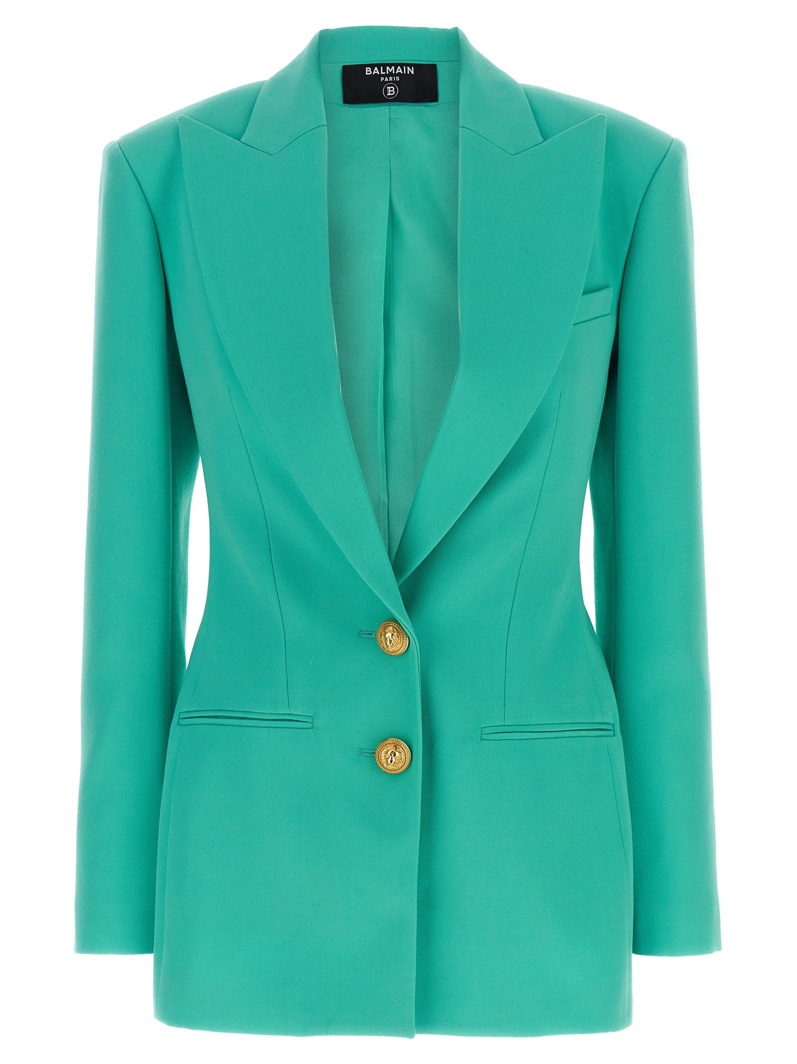 Balmain Logo Button Double-breasted Blazer