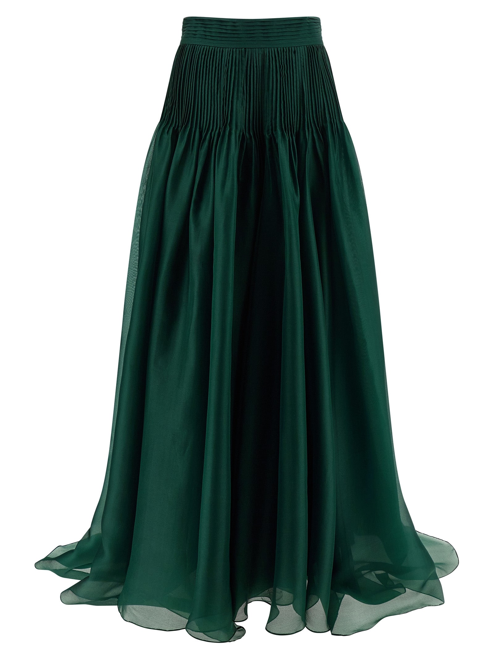 Carolina Herrera Pintucked Organza Skirt