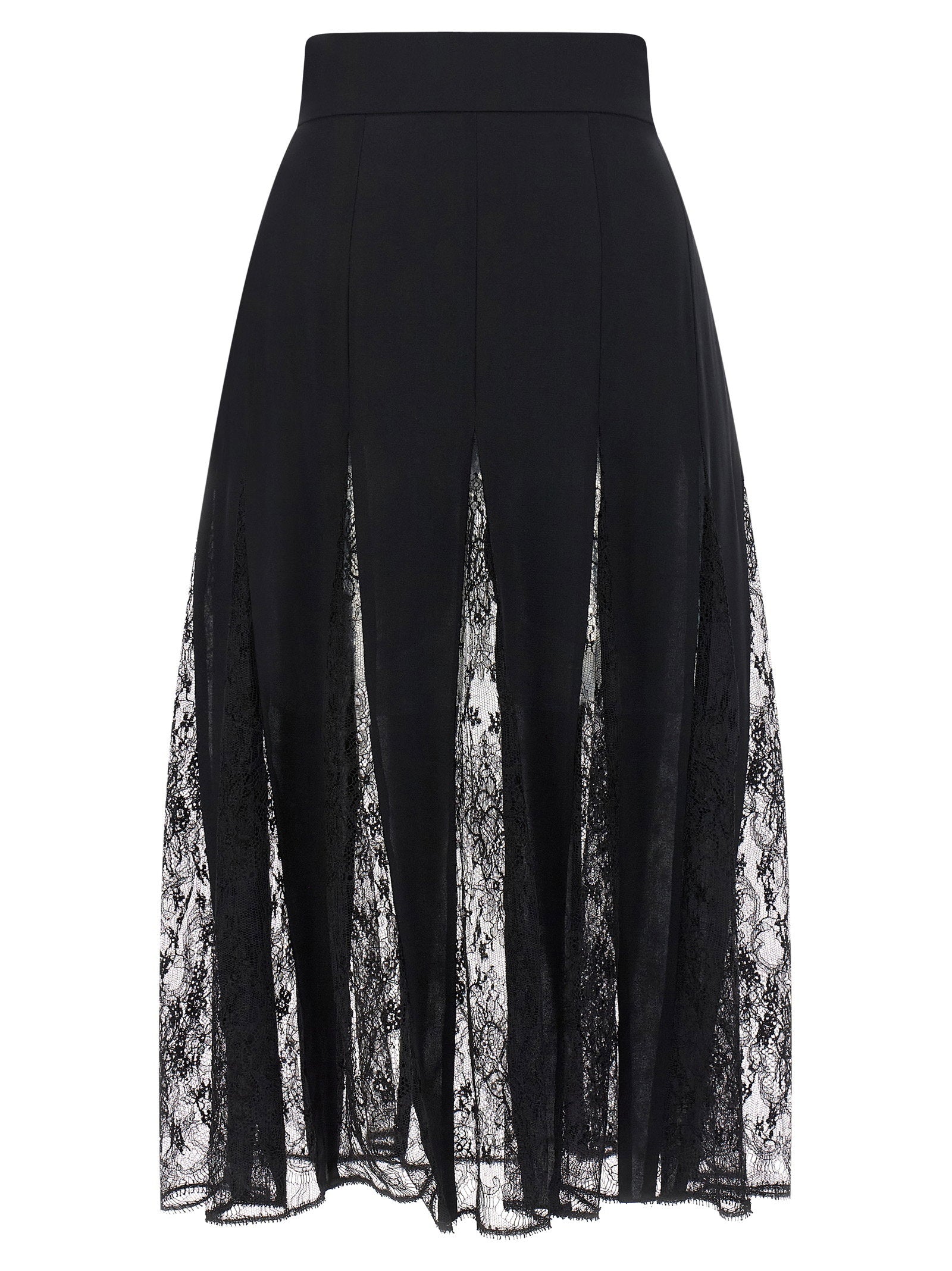 Dolce & Gabbana Charmeuse Skirt With Lace