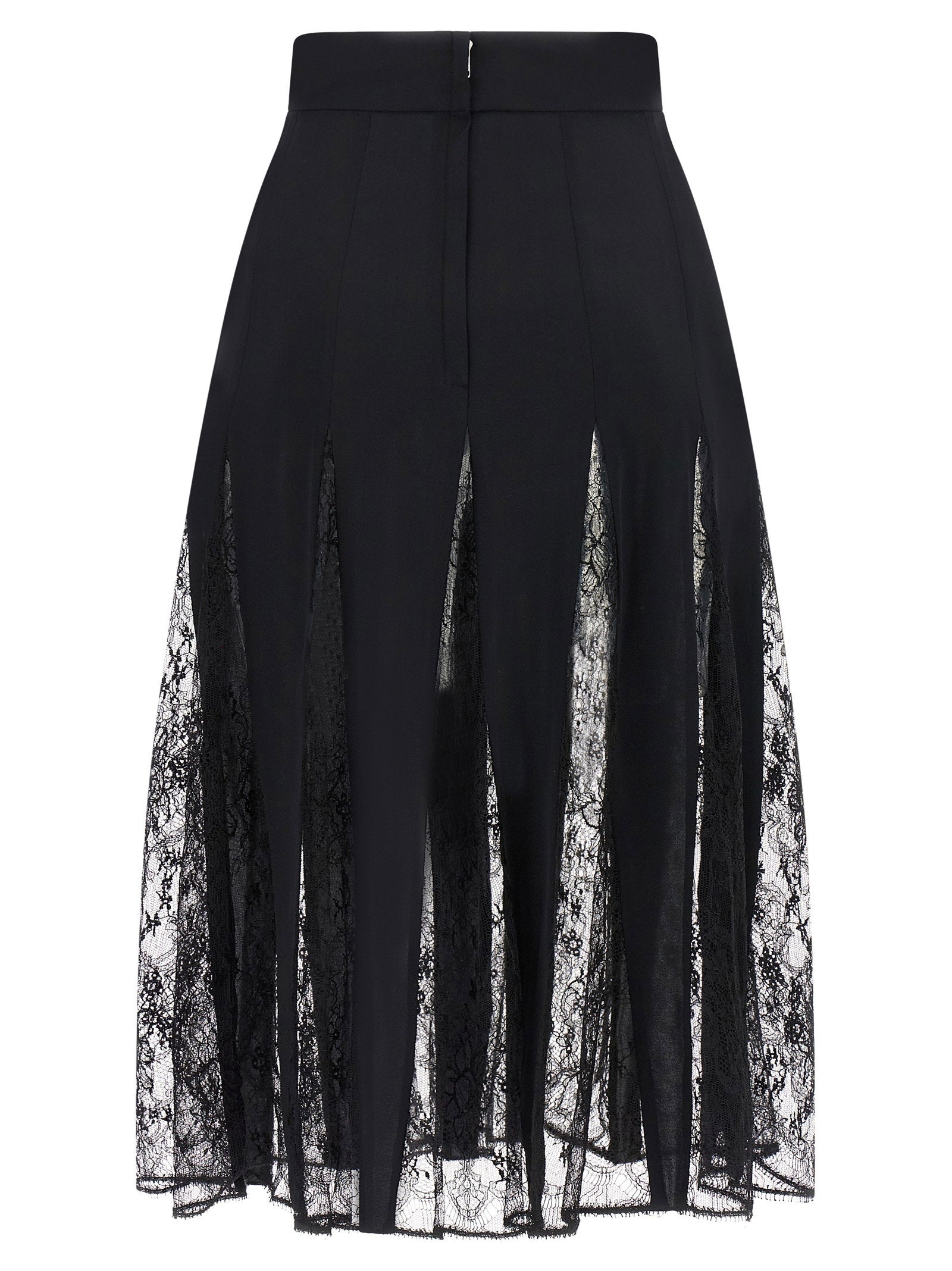 Dolce & Gabbana Charmeuse Skirt With Lace