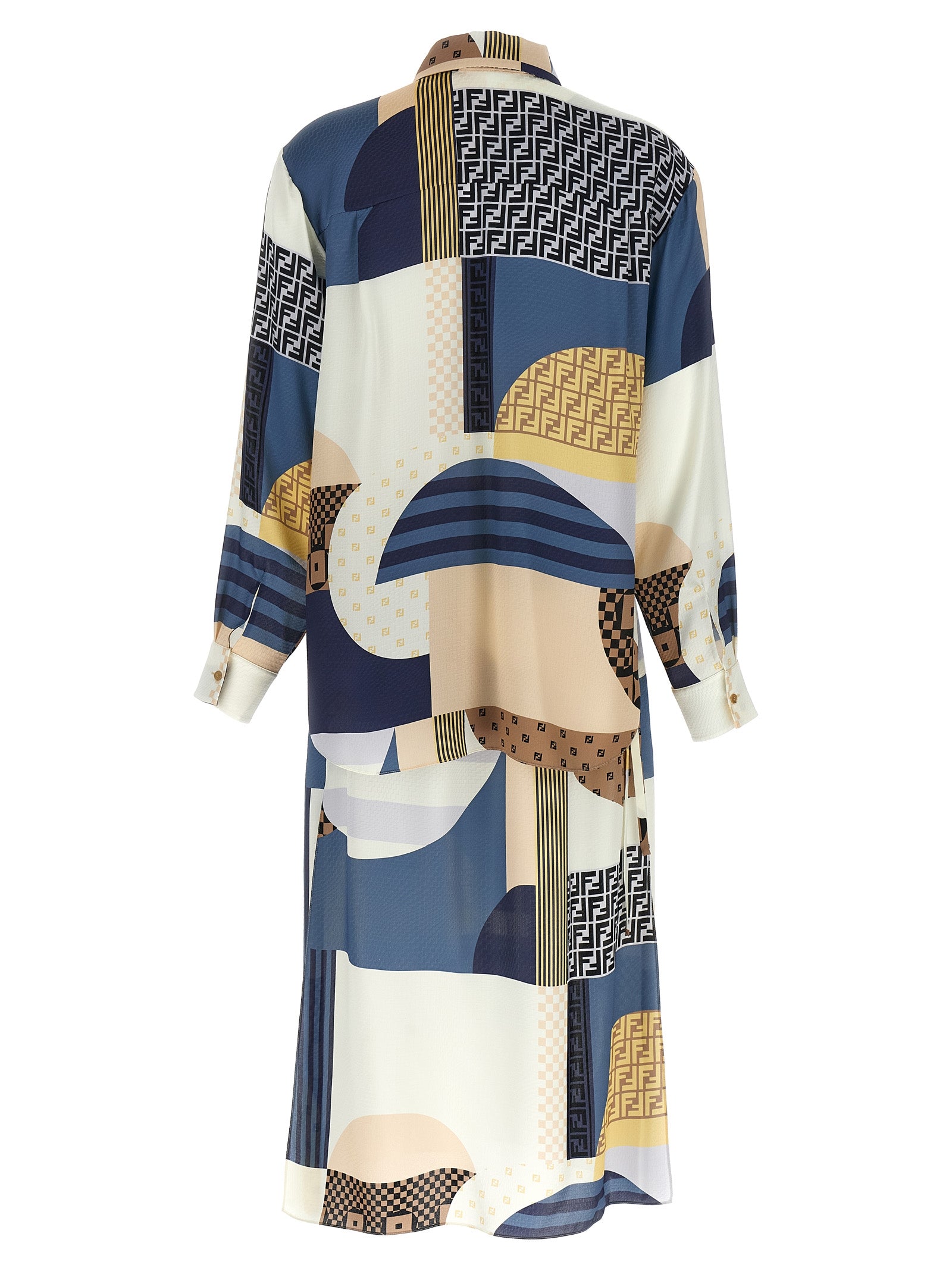 Fendi Patchwork Silk Dress