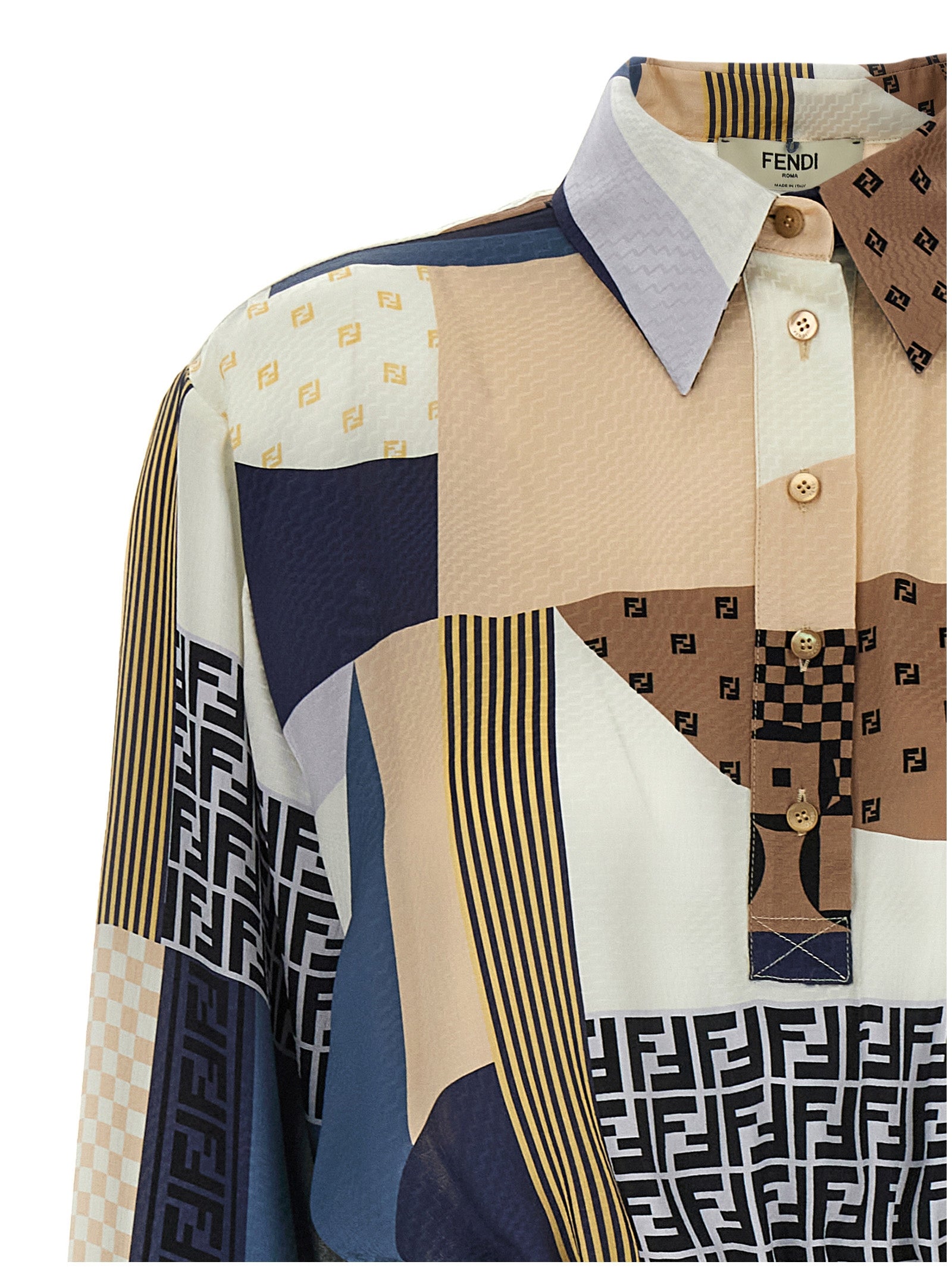 Fendi Patchwork Silk Dress