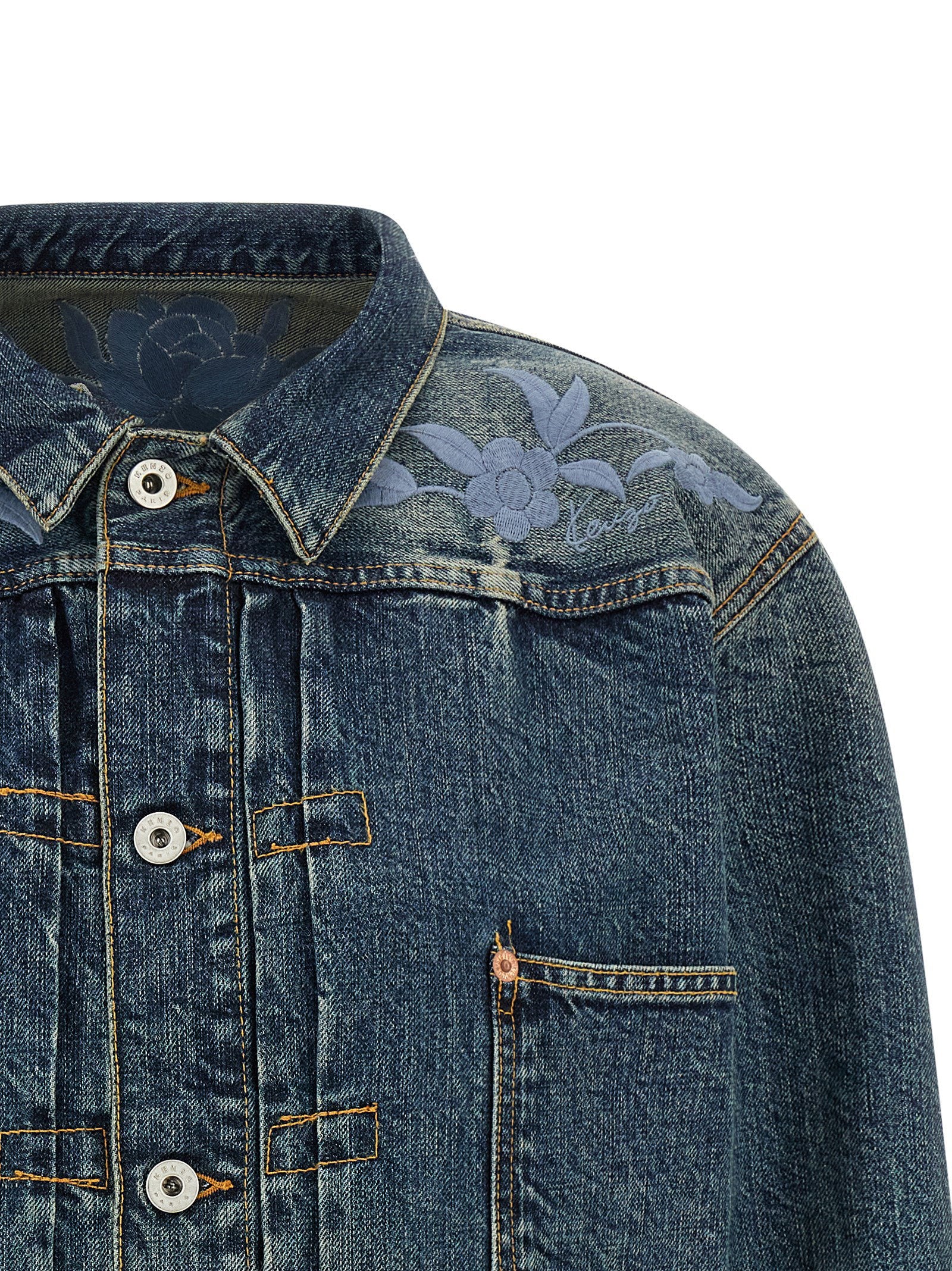 Kenzo Floral Embroidery Denim Jacket
