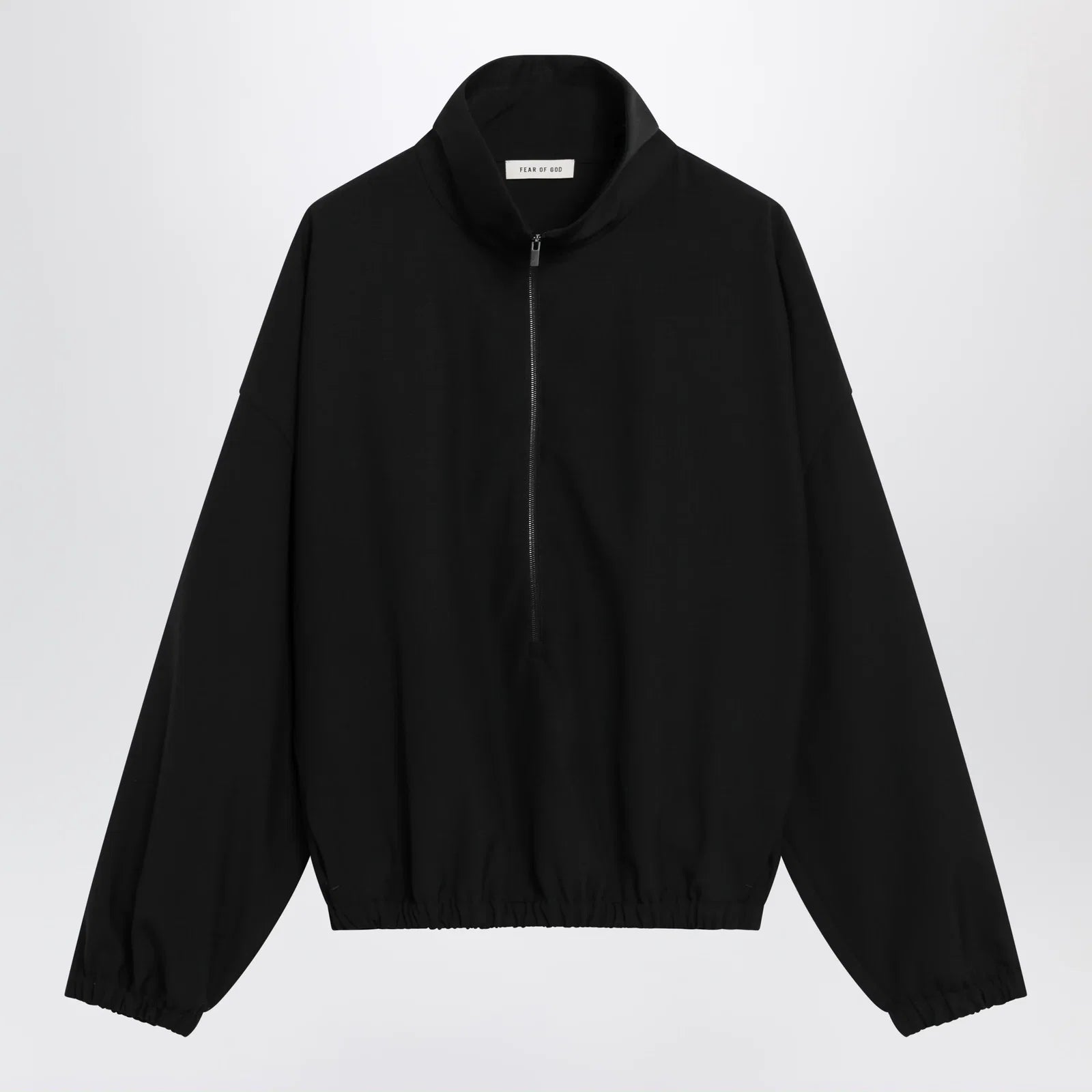 Fear of God Black ripstop wool jacket with black half zip