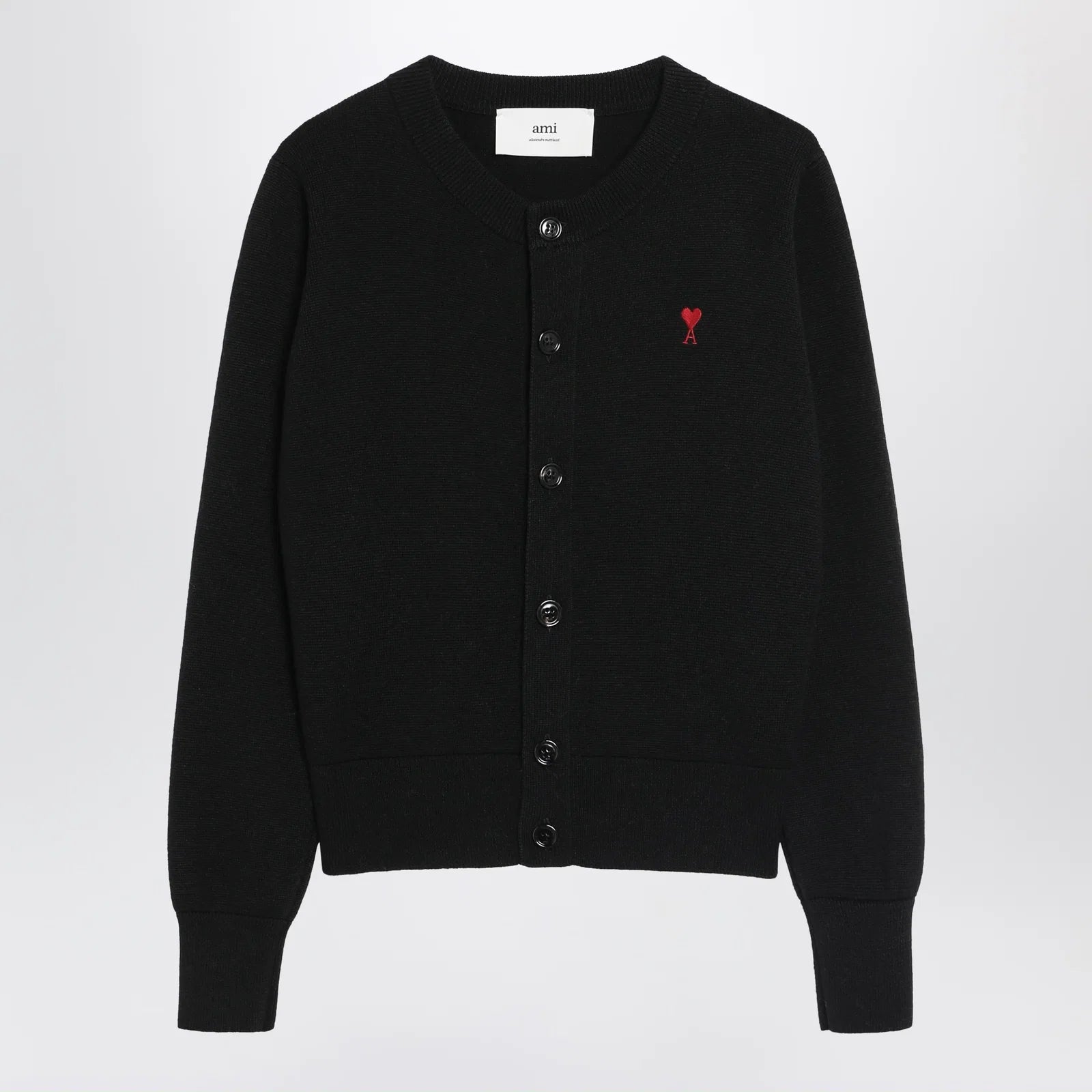 Ami Paris Ami De Coeur cardigan in black wool