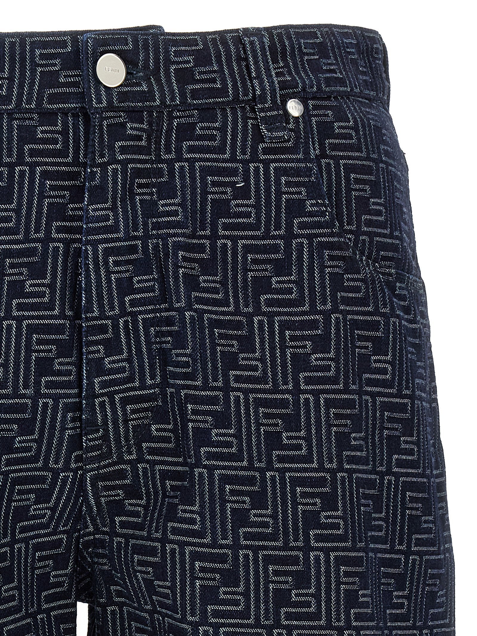 Fendi Bermuda Jeans Jacquard Ff