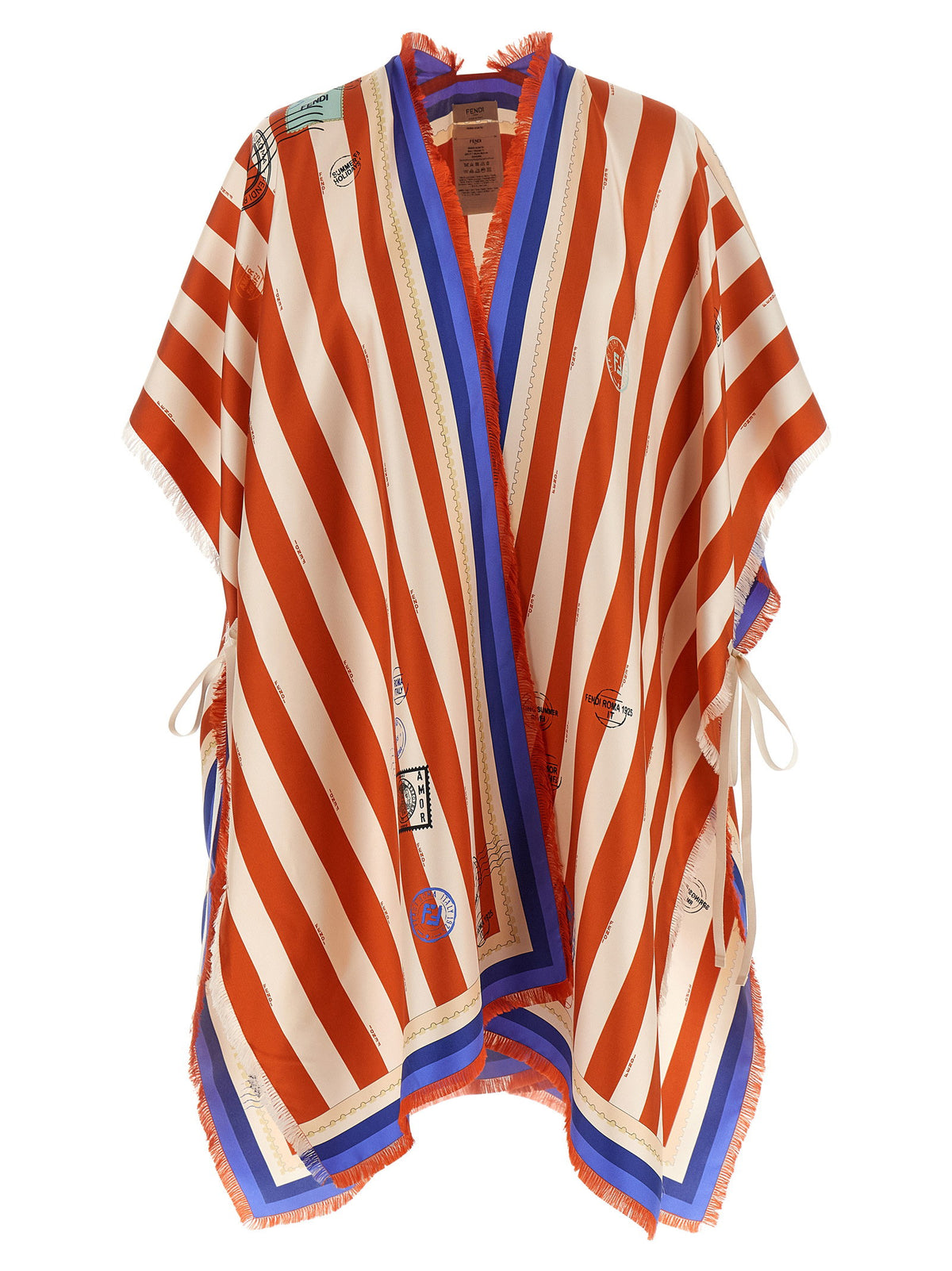 Fendi Pequin Print Poncho