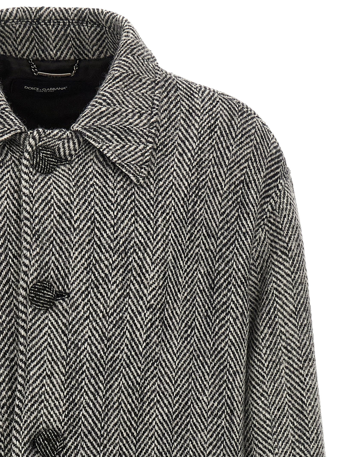 Dolce & Gabbana Chevron Wool Coat