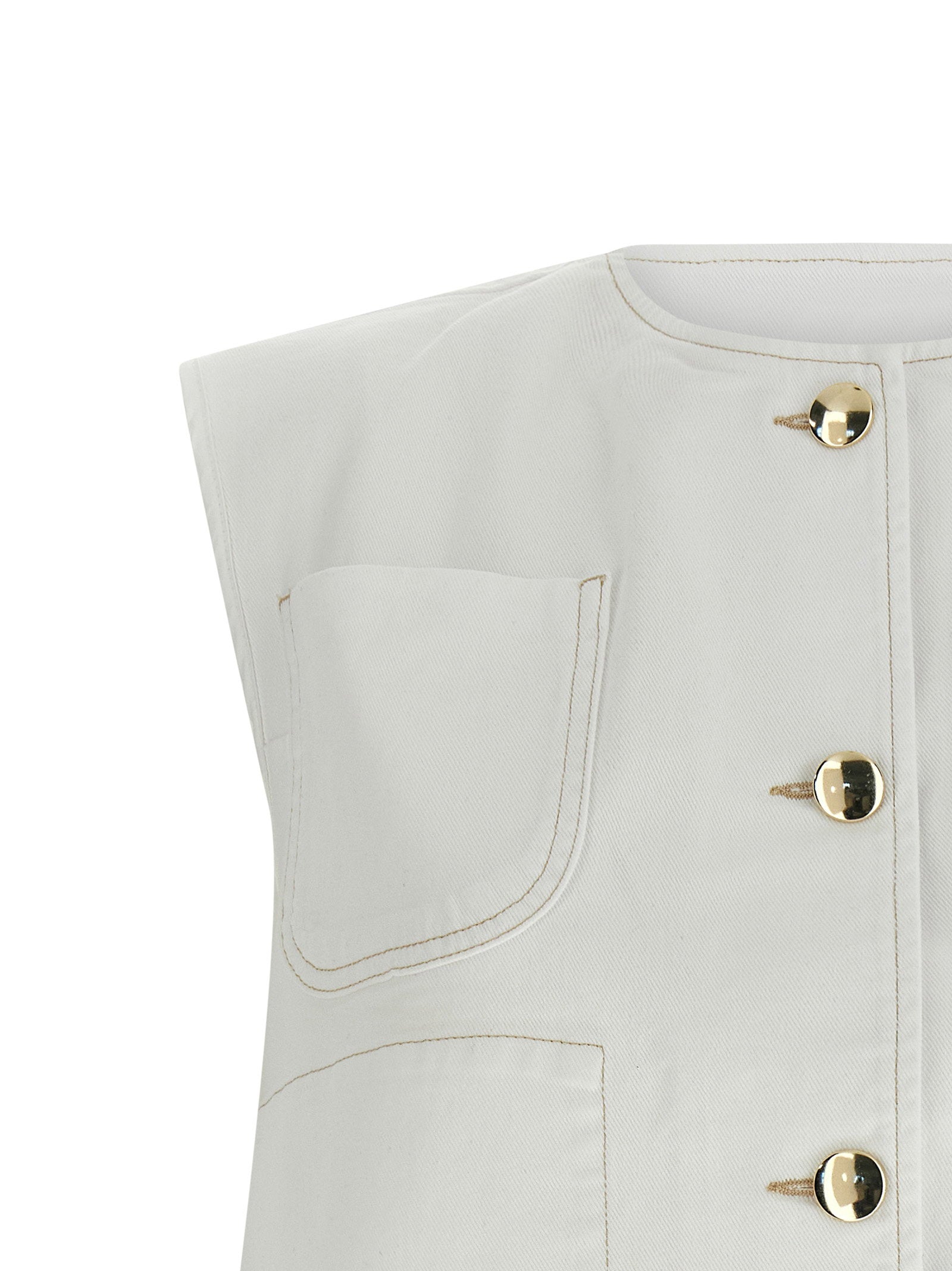 Fabiana Filippi Denim And Knit Vest
