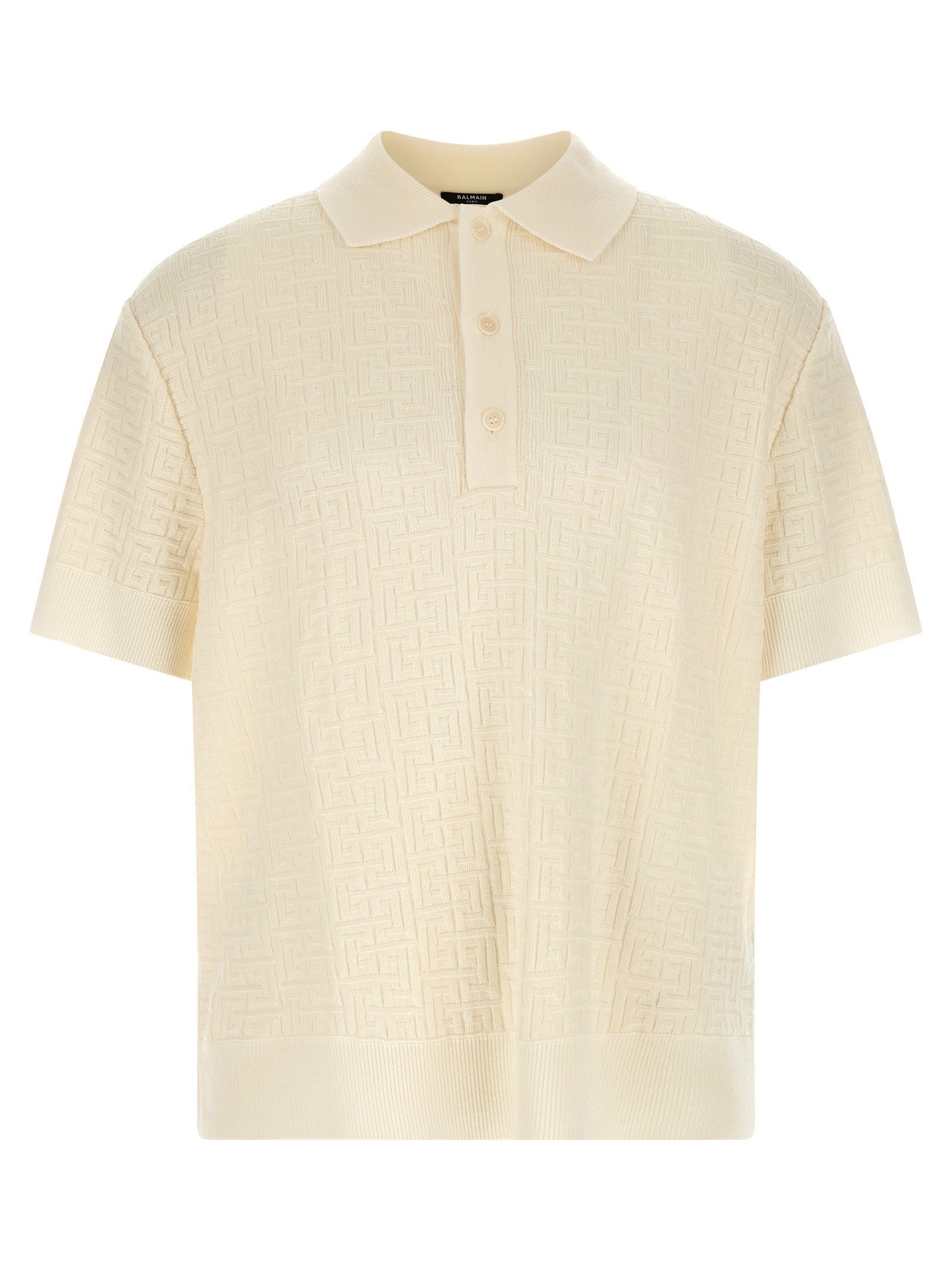 Balmain Monogram Jacquard Polo Shirt