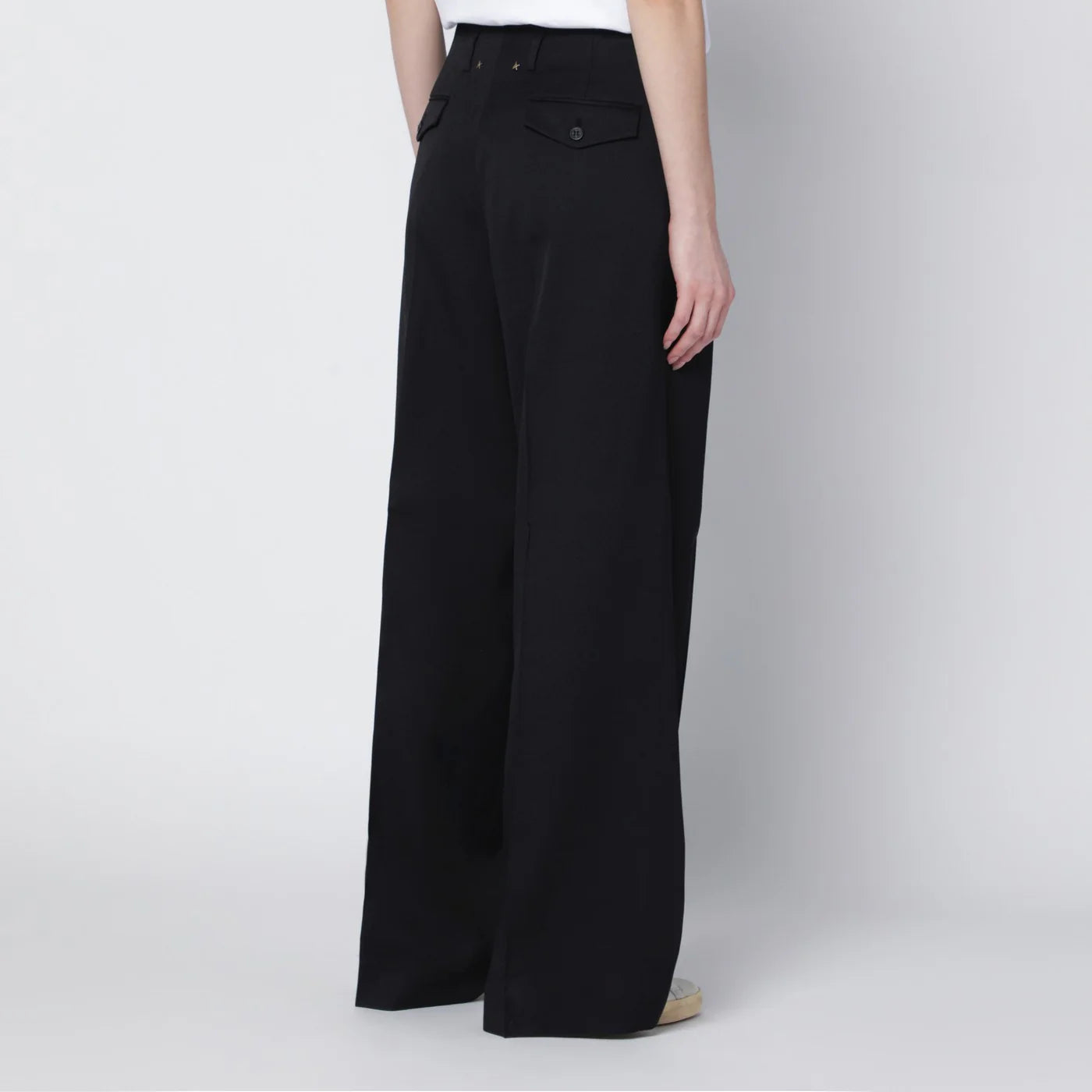 Golden Goose Wide black wool trousers