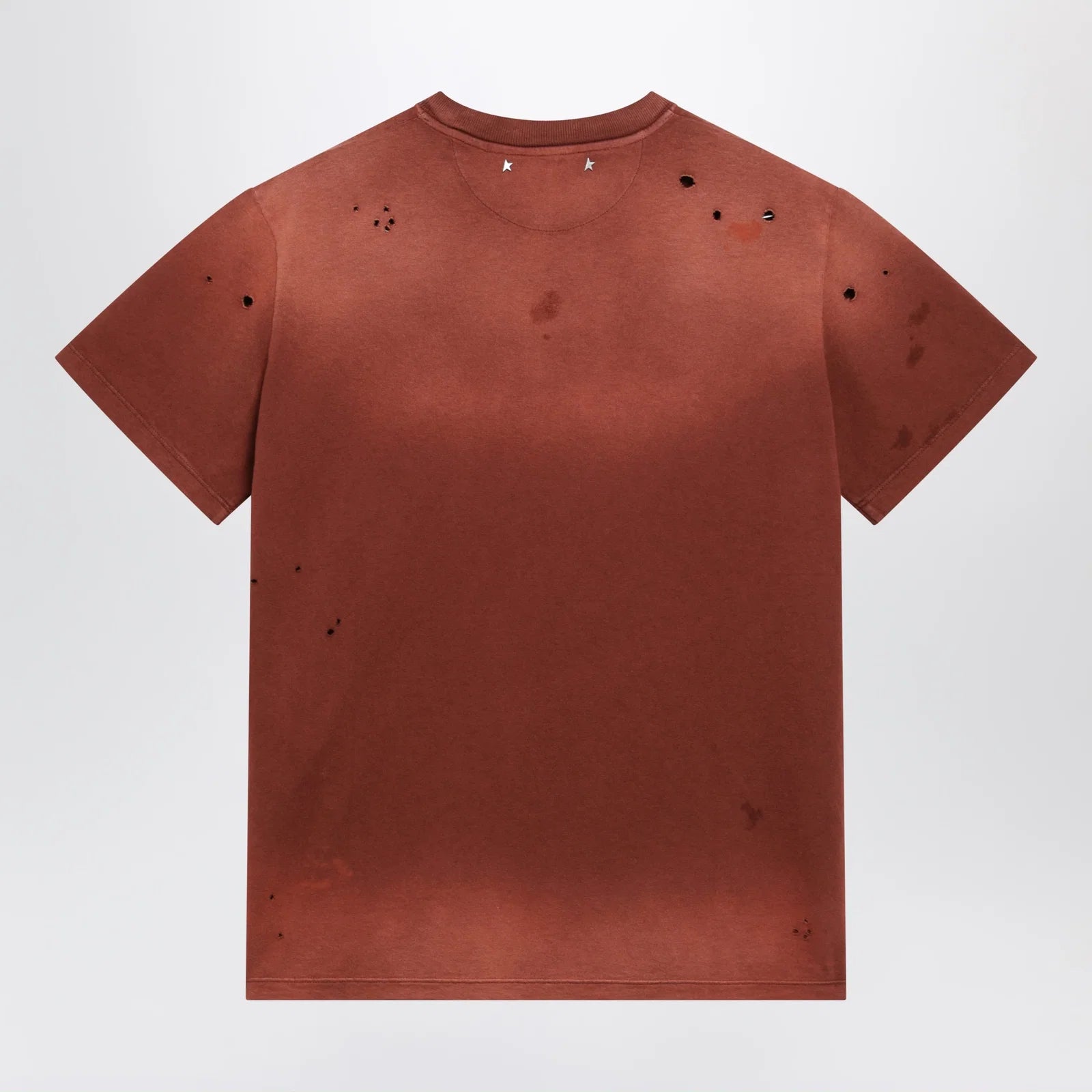 Golden Goose Rust-colored cotton T-shirt with floral print