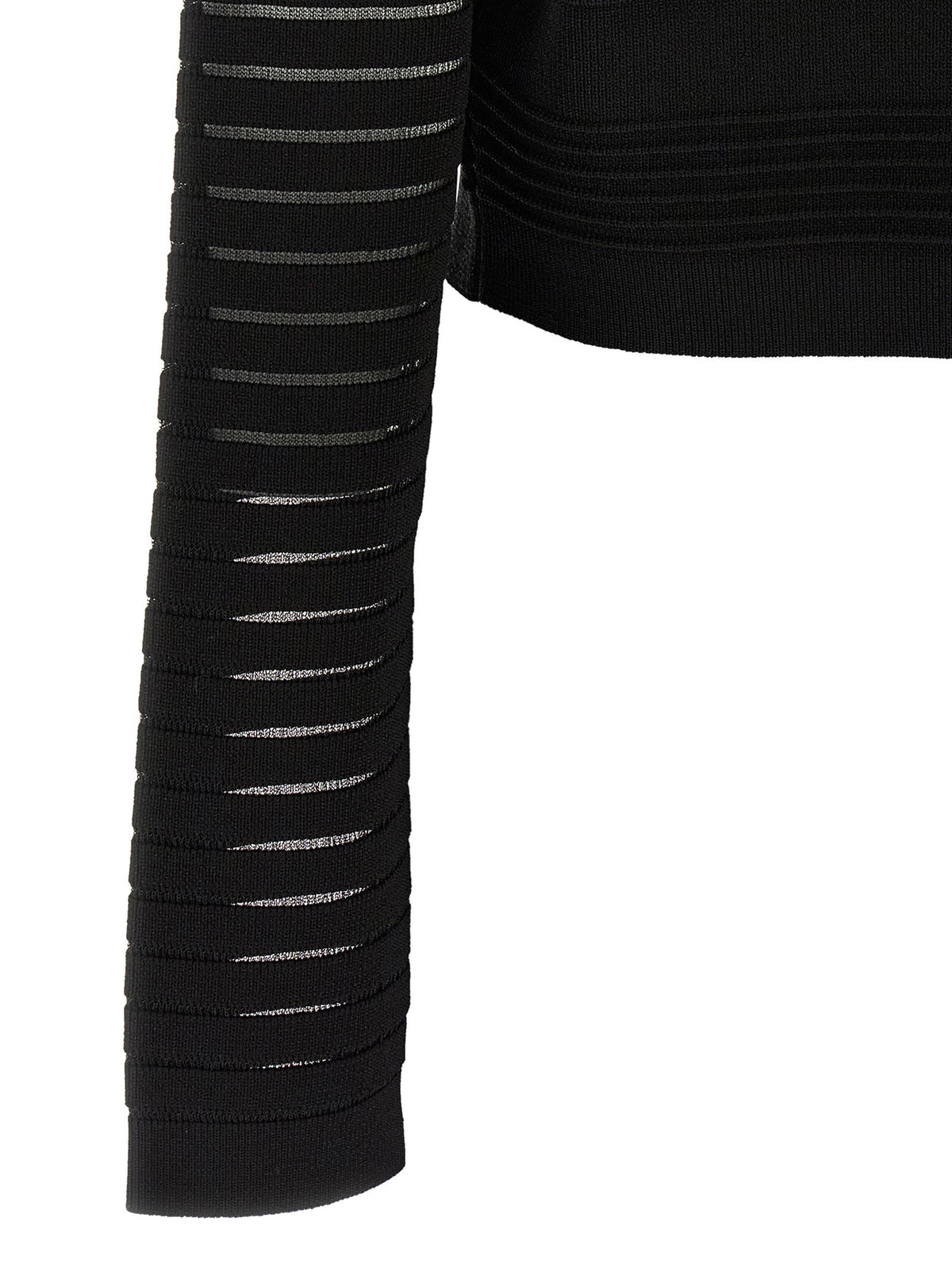 Balmain Semi-transparent Stripes Cardigan