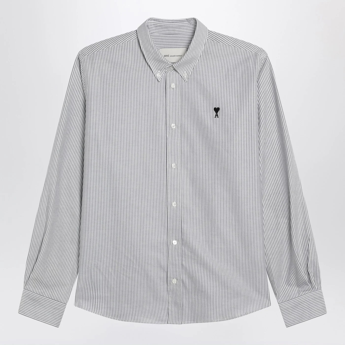 Ami Paris Ami De Coeur striped white shirt