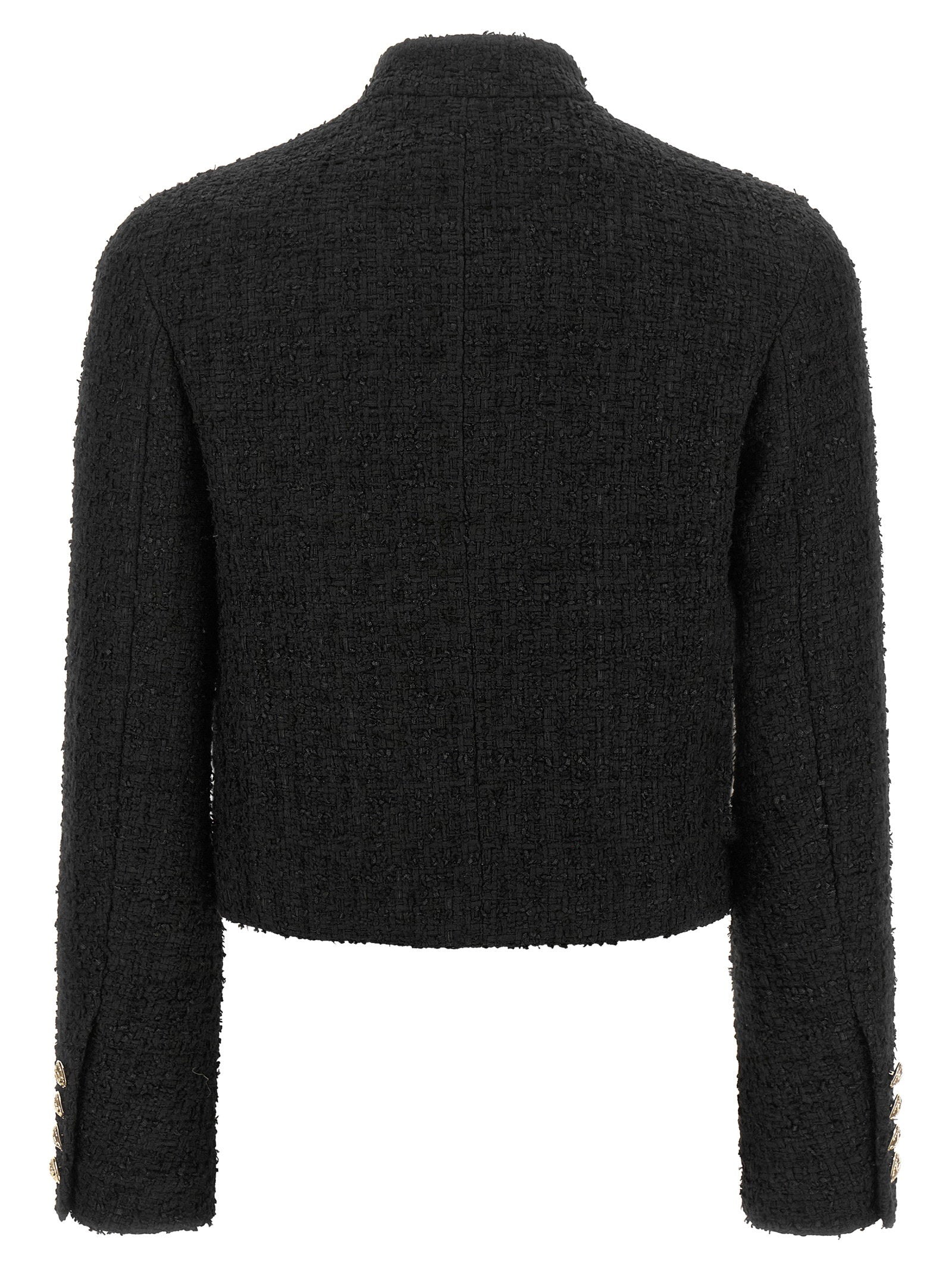 Balmain Double-breasted Tweed Short Jacket