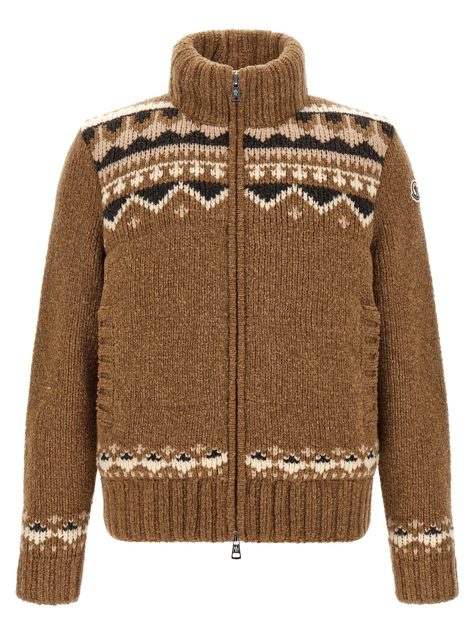 Moncler Geometric Bouclé Cardigan