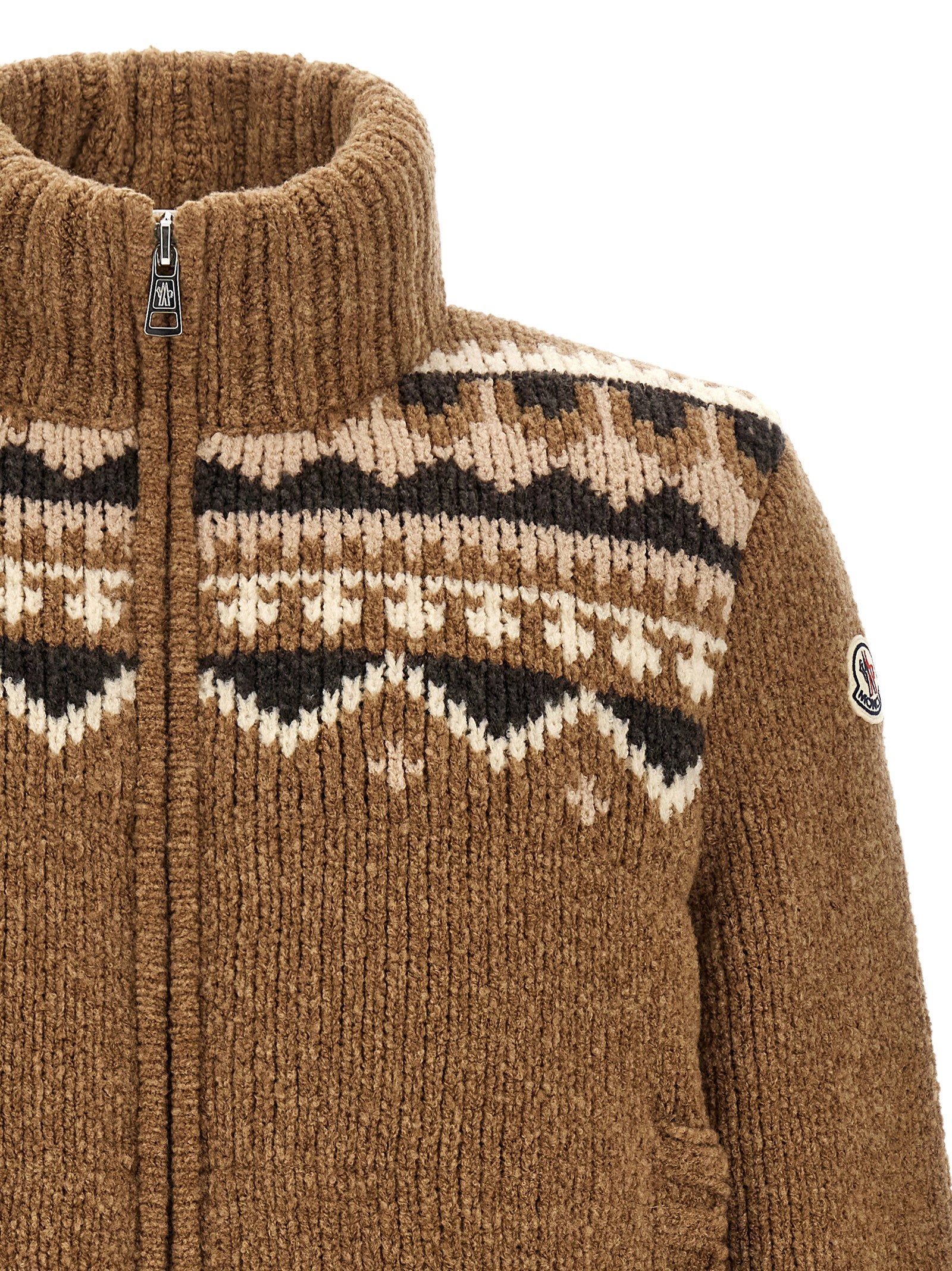 Moncler Geometric Bouclé Cardigan
