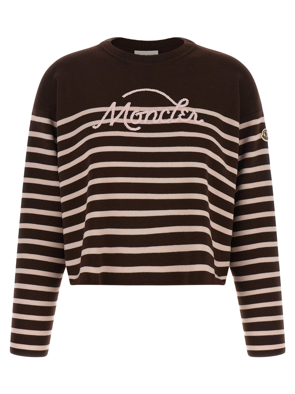Moncler Striped Sweater With Embroidery