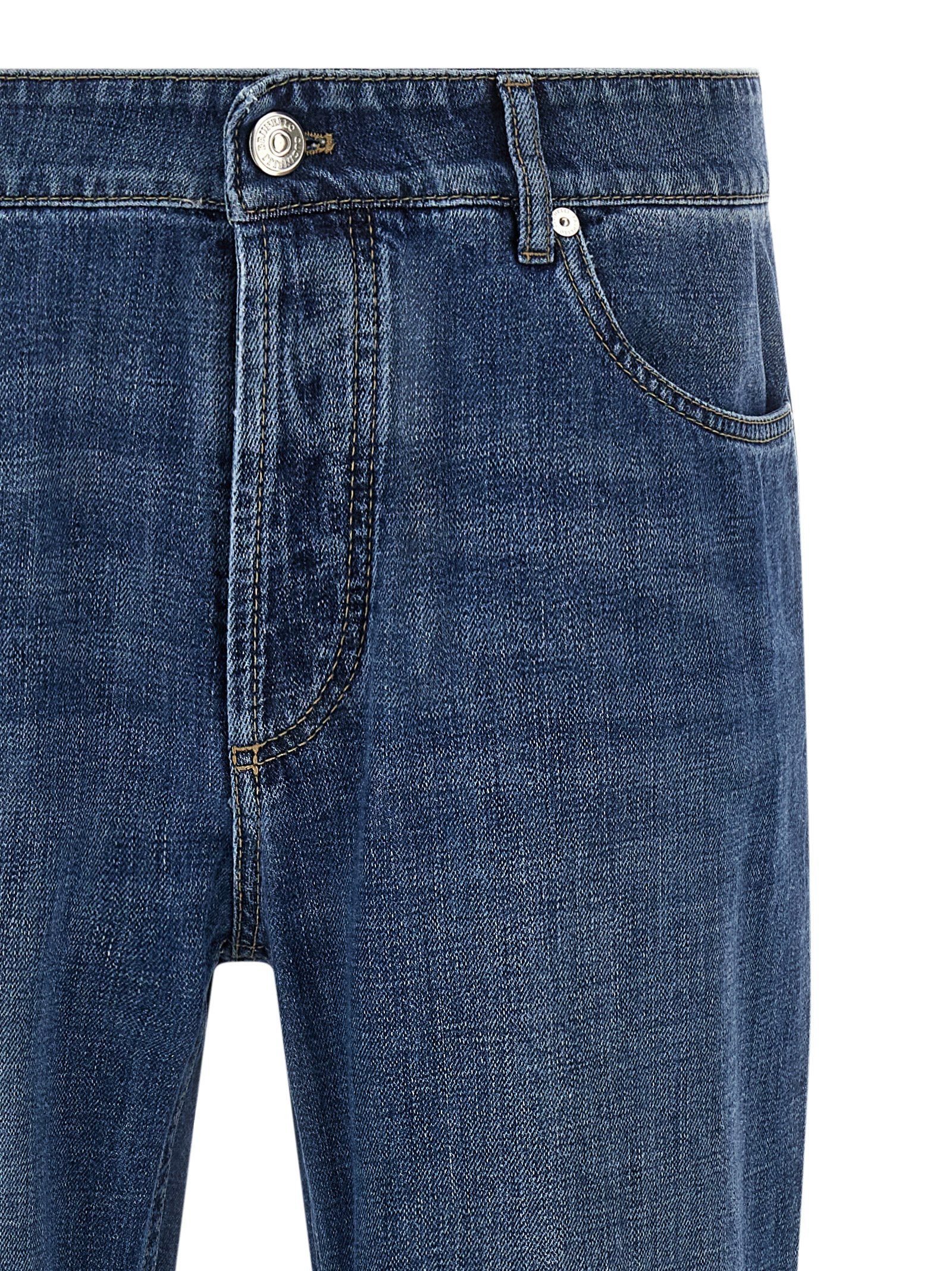 Brunello Cucinelli Logo Embroidery Jeans