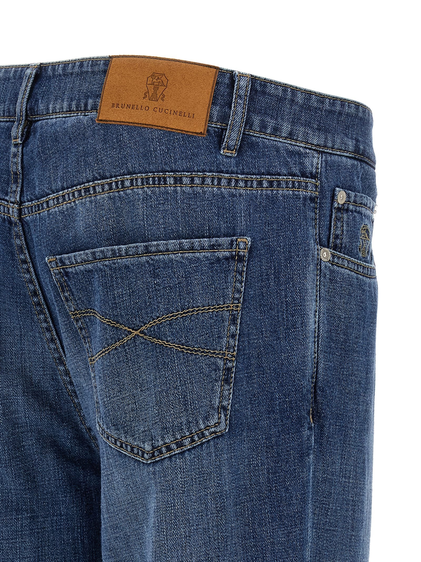 Brunello Cucinelli Logo Embroidery Jeans