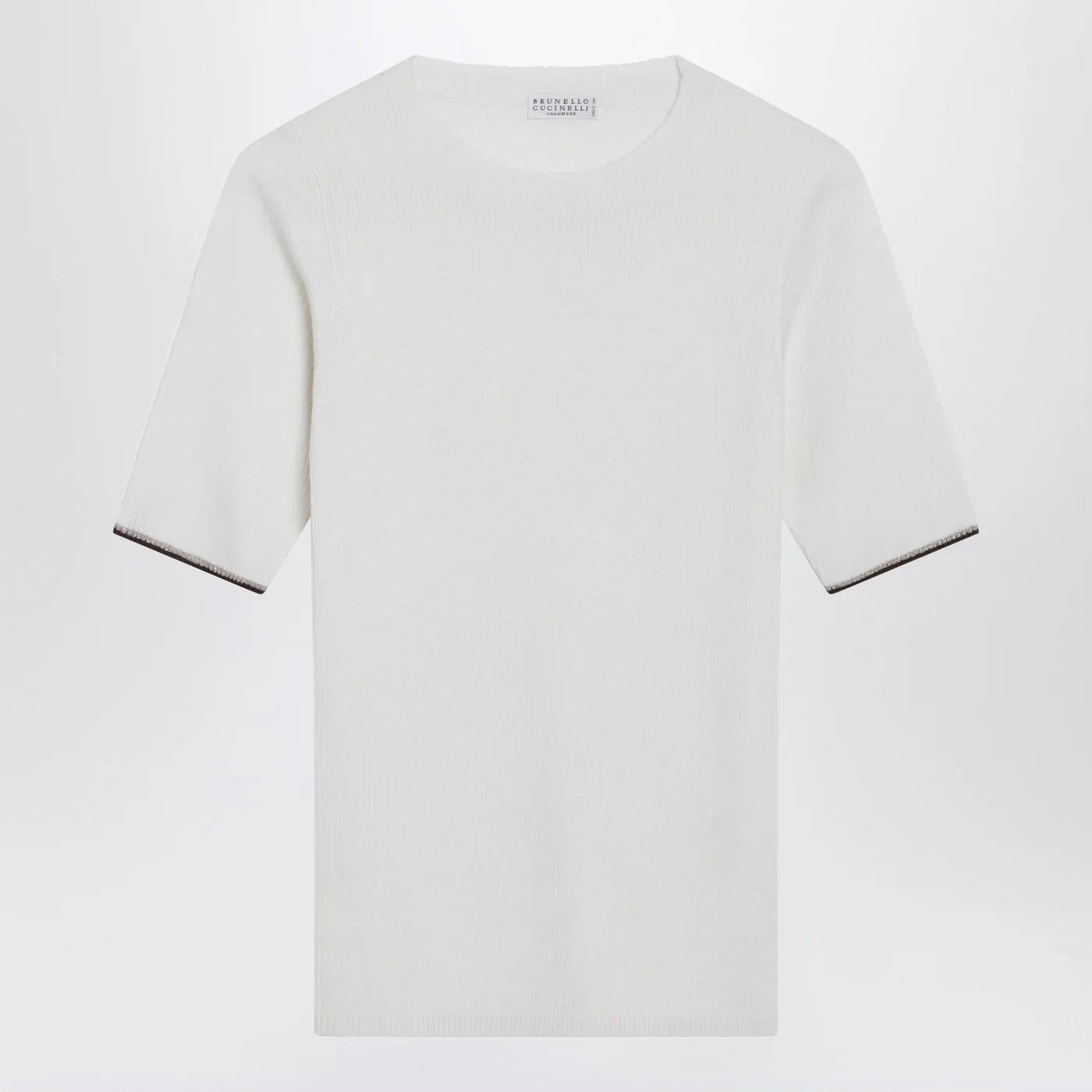 Brunello Cucinelli White cashmere and silk knit top