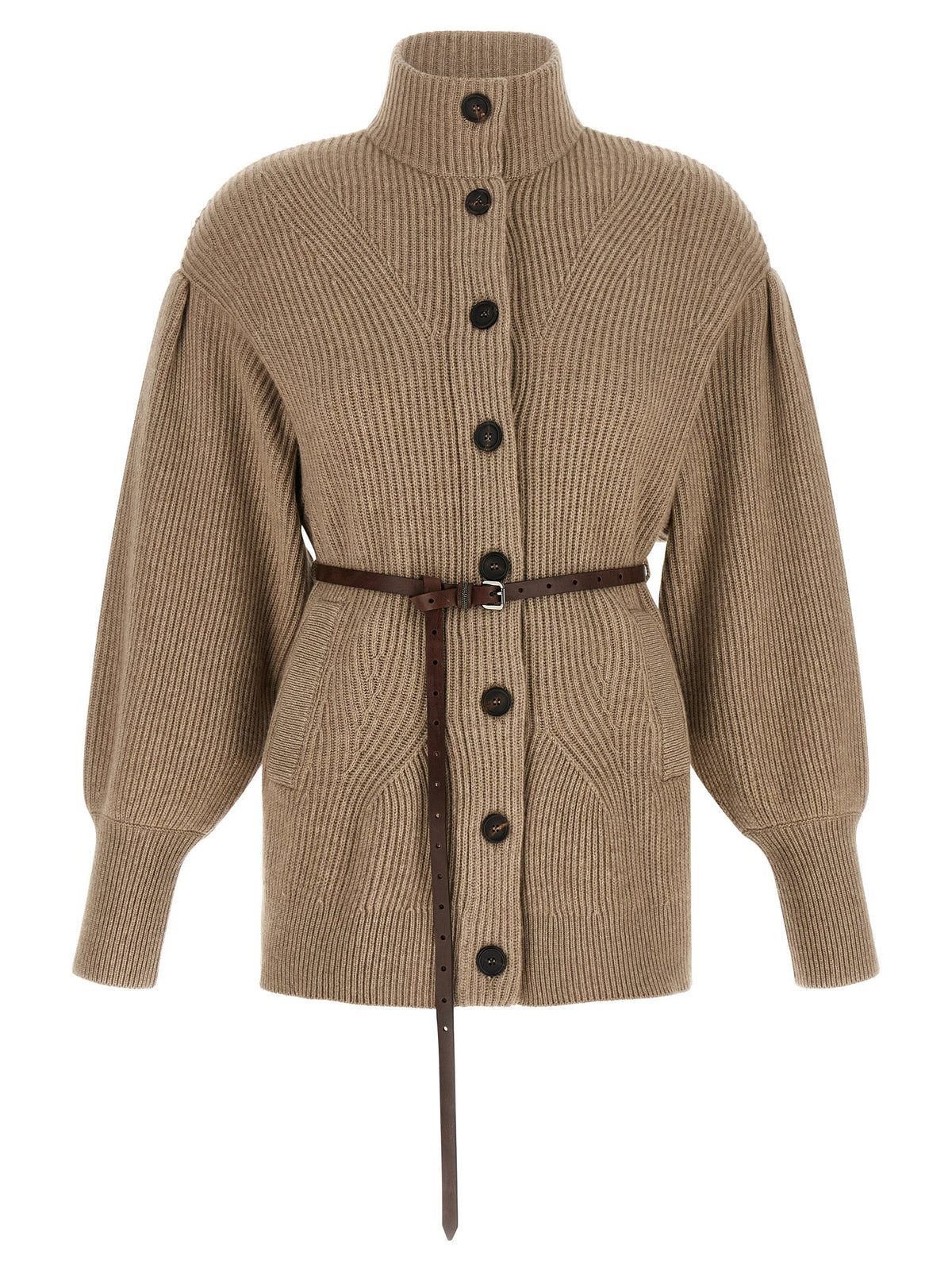 Brunello Cucinelli English Half-ribbed Cardigan