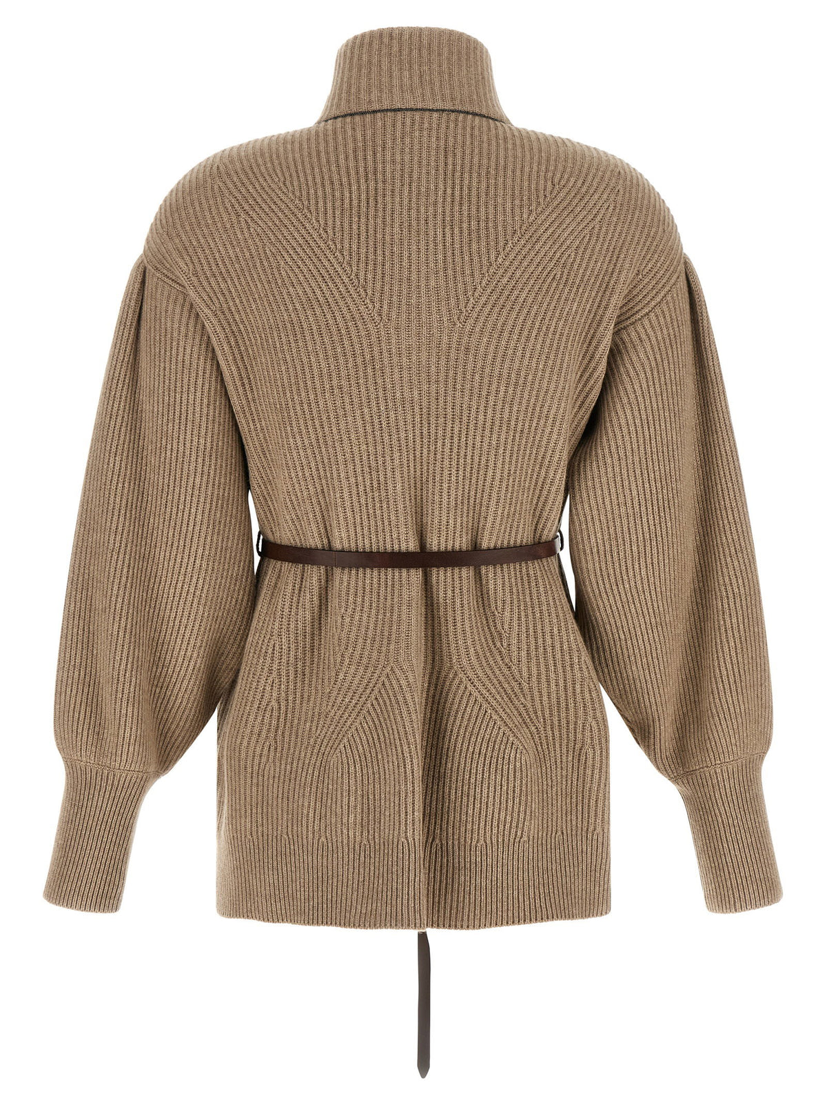 Brunello Cucinelli English Half-ribbed Cardigan