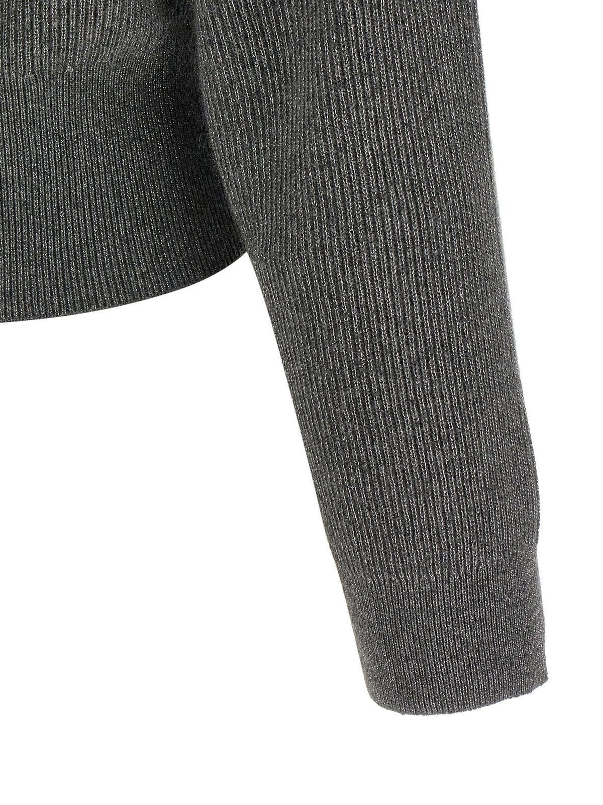 Brunello Cucinelli Ribbed Cardigan With Leather Detail