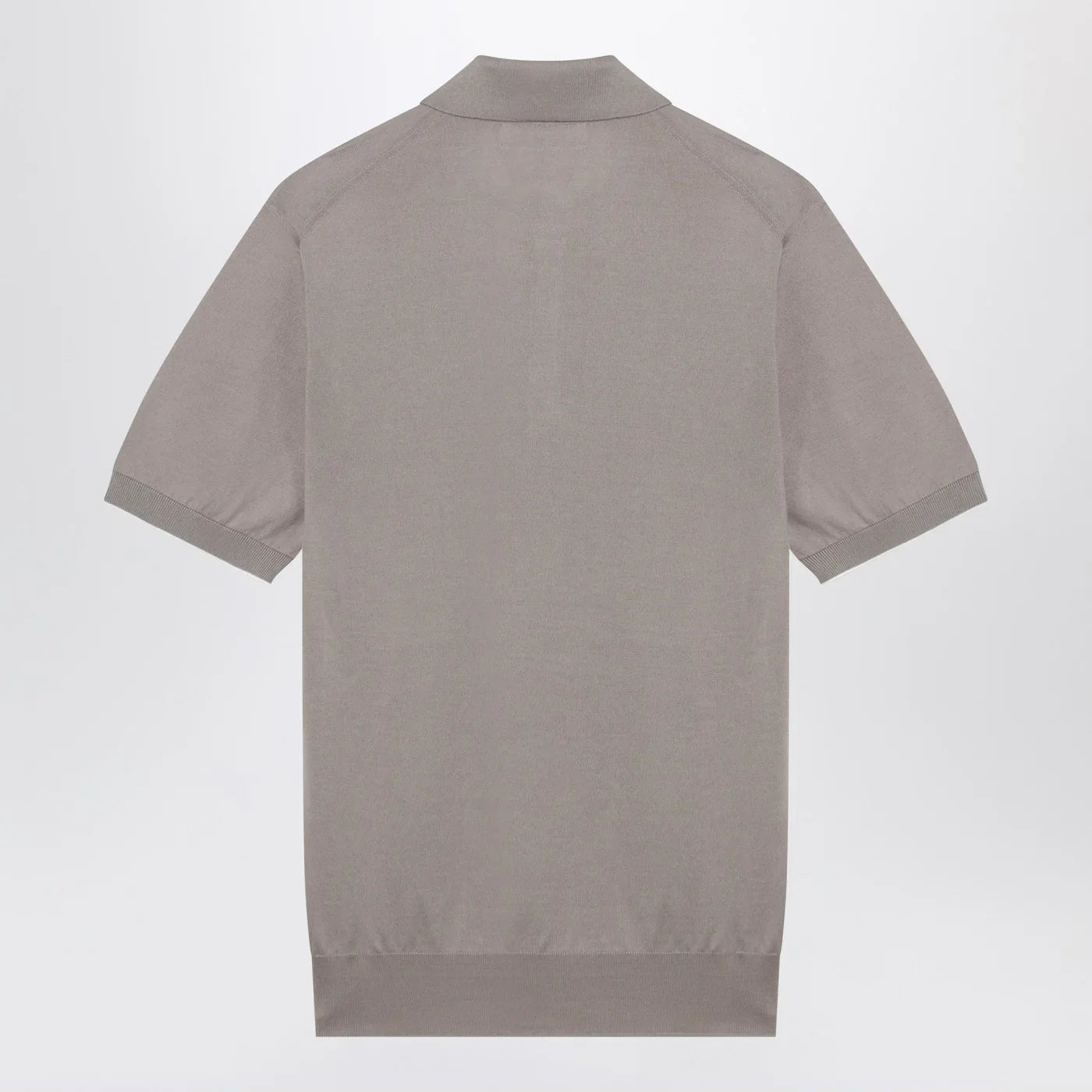 Brunello Cucinelli Light brown cotton knit polo shirt