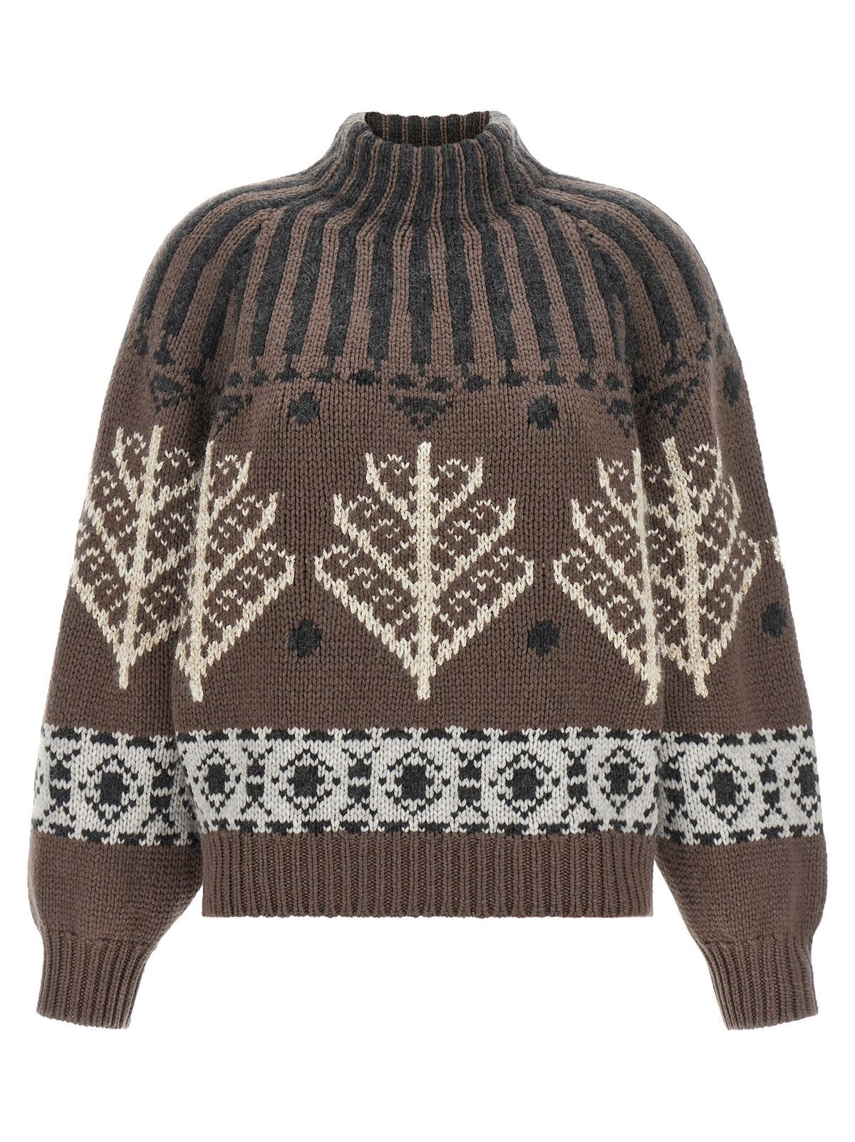 Brunello Cucinelli Brown Nordic Heritage Sweater