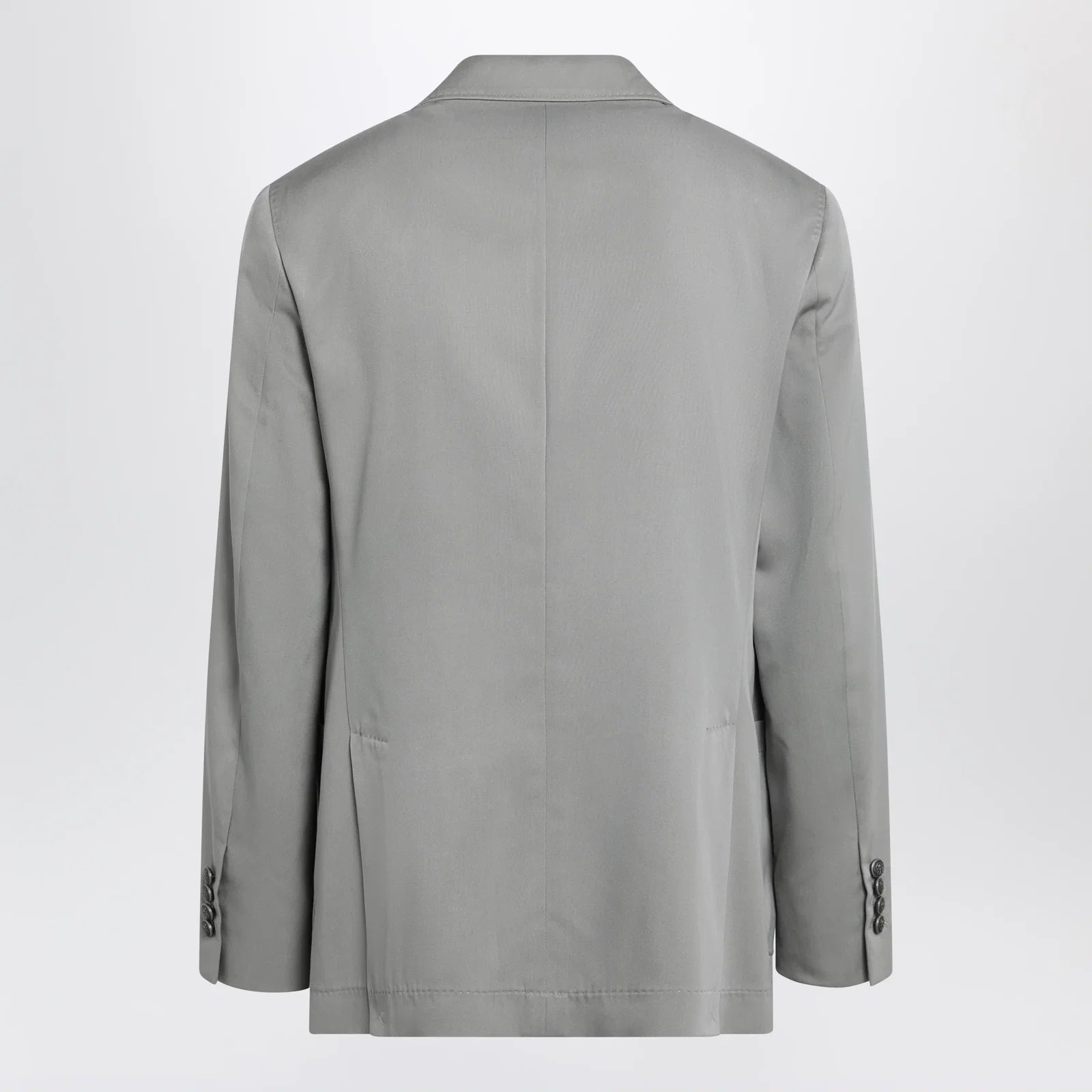 Brunello Cucinelli Double-breasted silk blazer in khaki