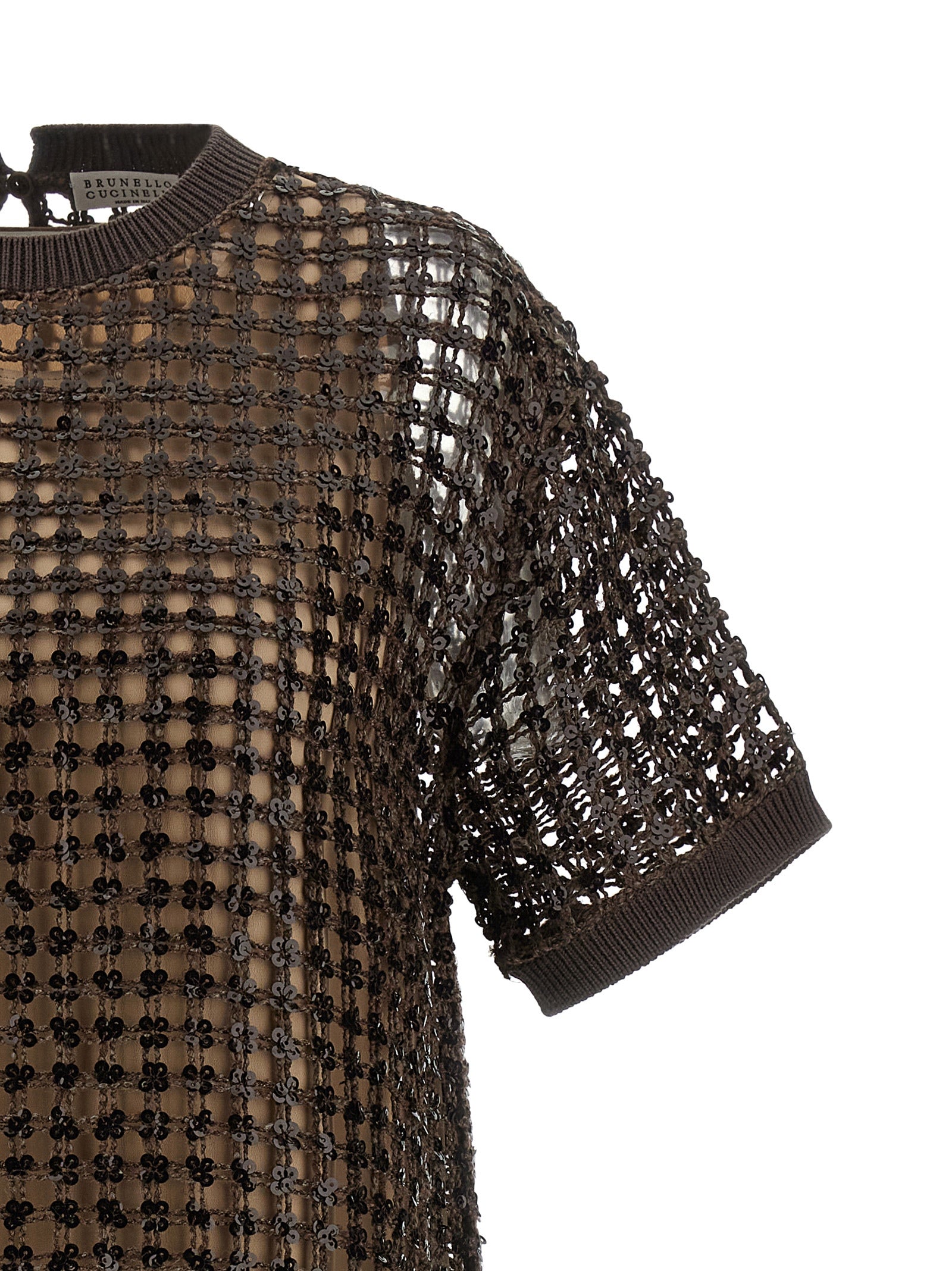 Brunello Cucinelli Sequin Mesh Dress