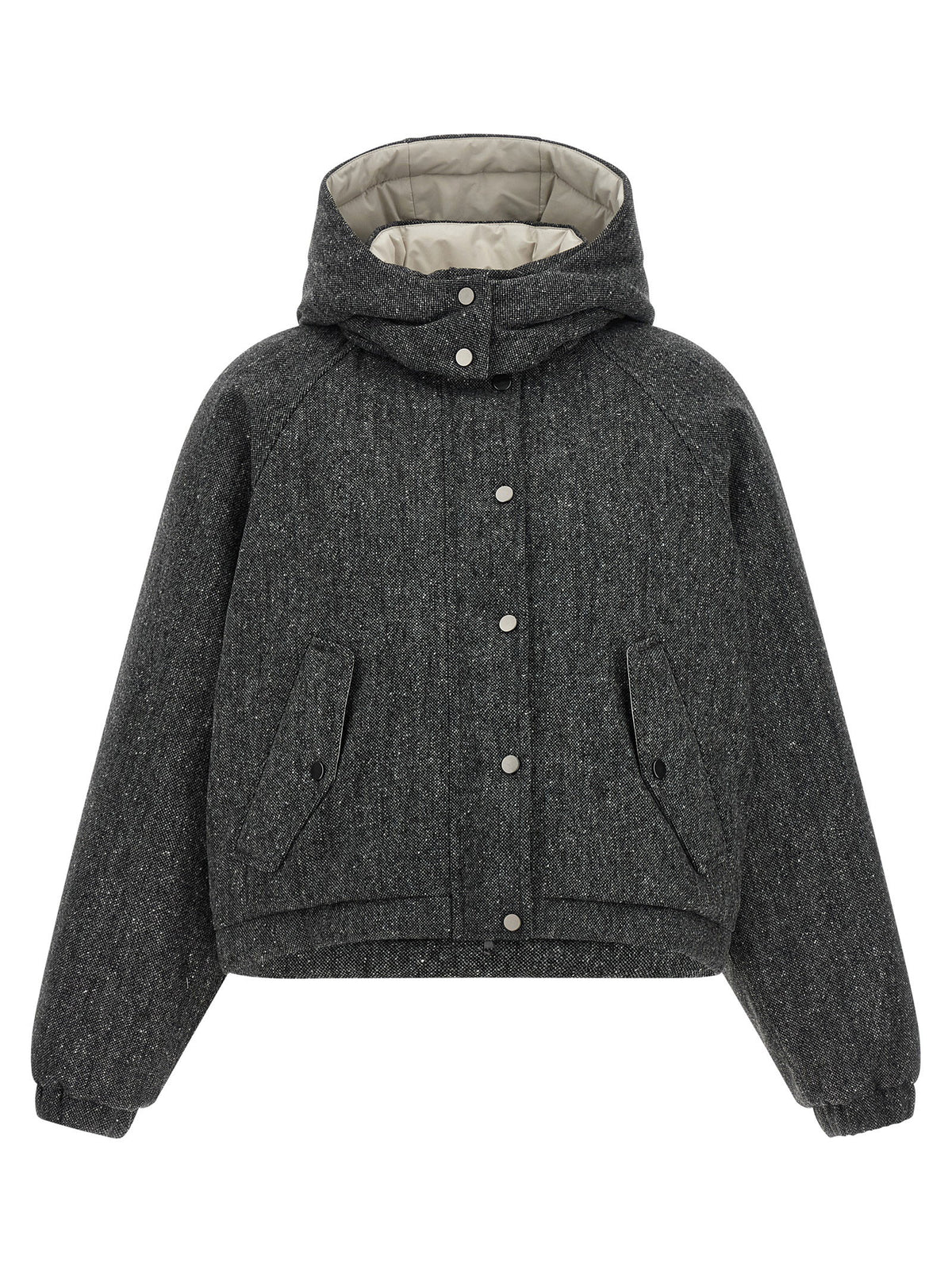 Brunello Cucinelli Shiny Zipper Pull Down Jacket