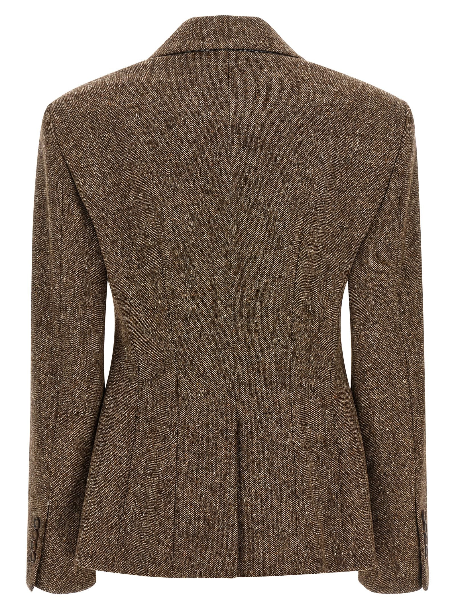 Brunello Cucinelli Donegal Wool Double-breasted Blazer