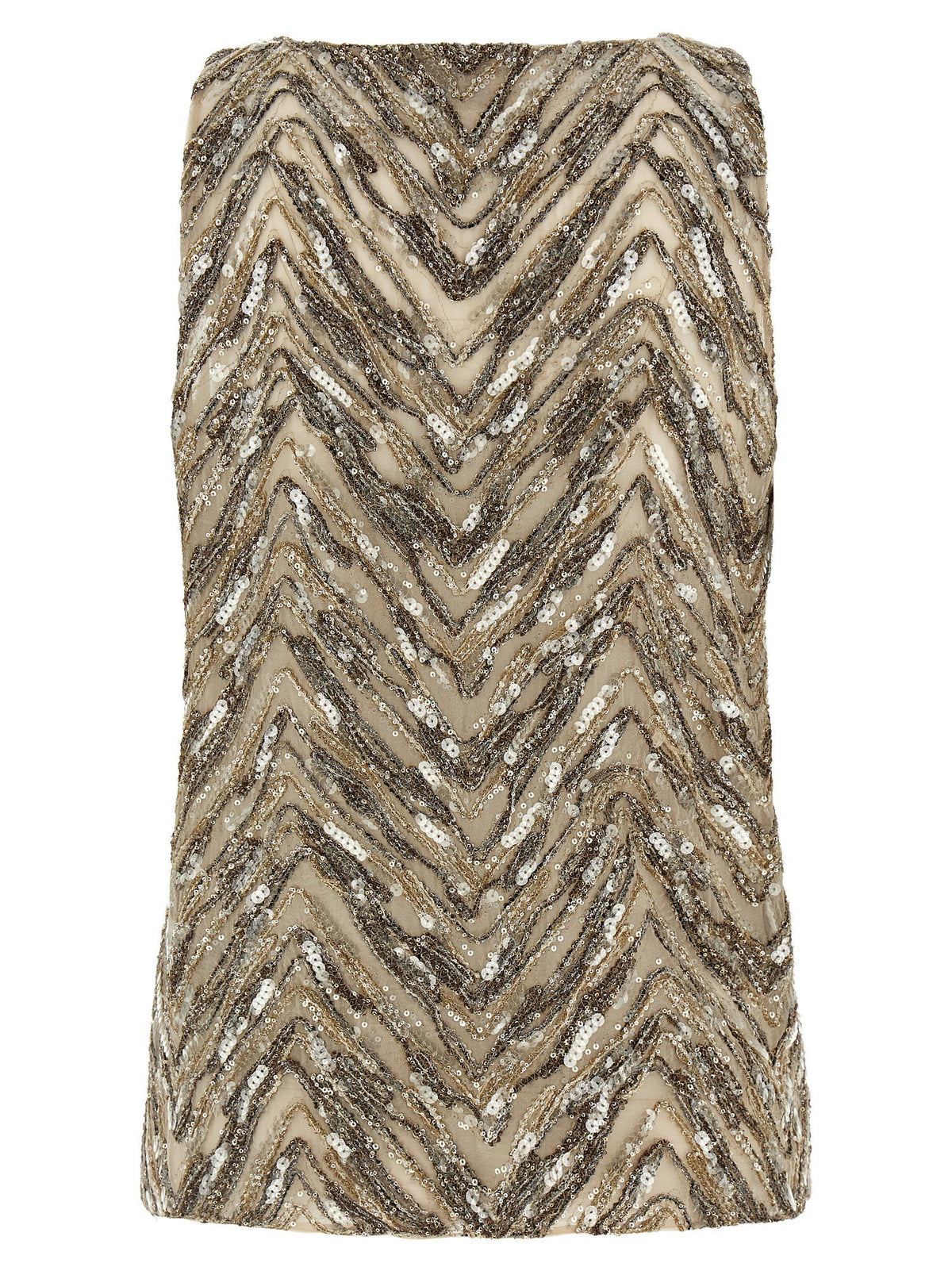 Brunello Cucinelli Dazzling Chevron Embroidery Top