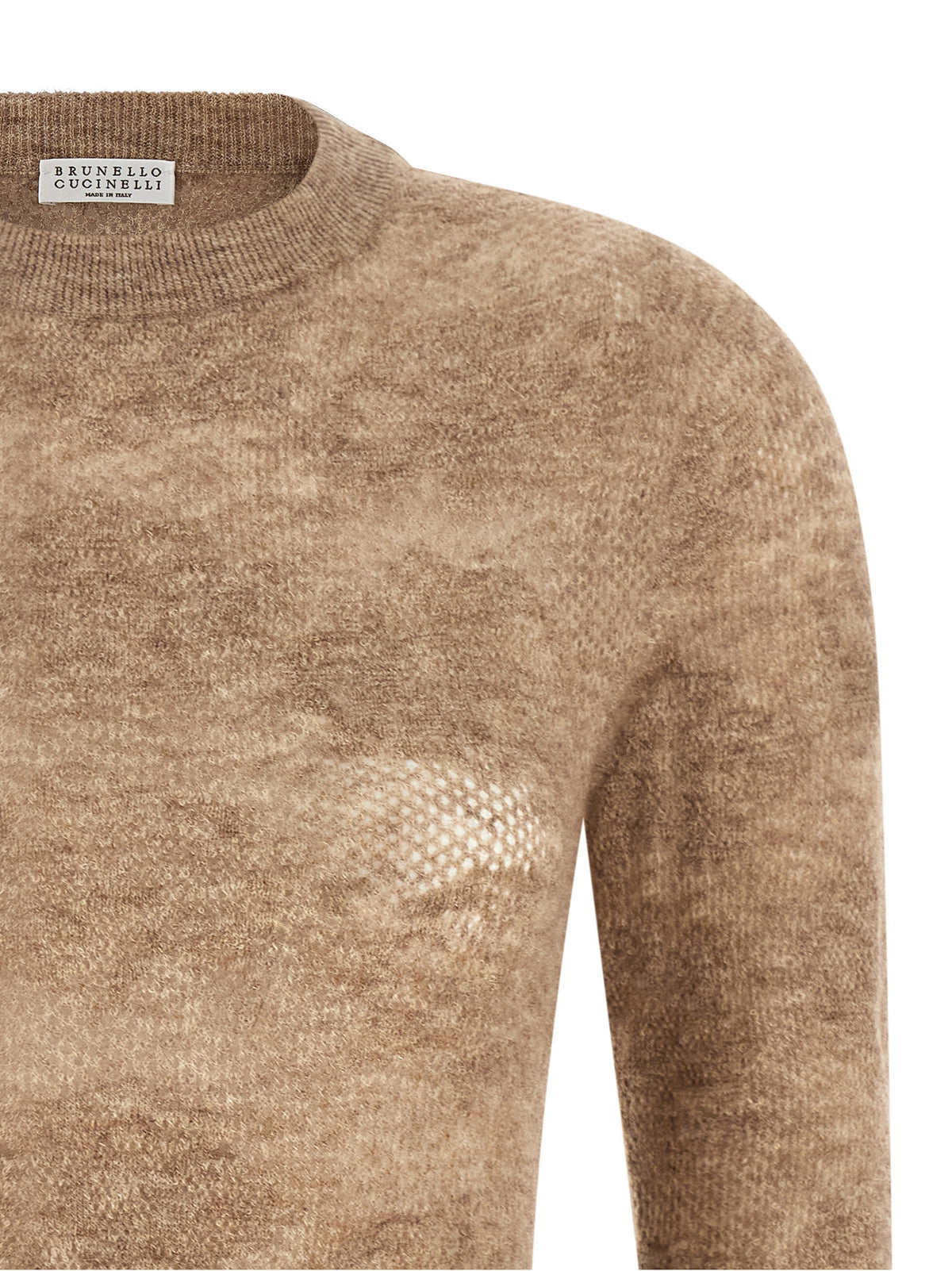Brunello Cucinelli Beige Flower Lace Sweater